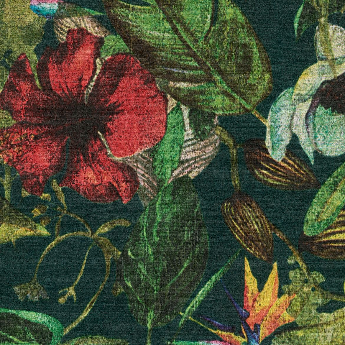 A.S. Création Greenery, Florale Tapete, grün, rot 372165