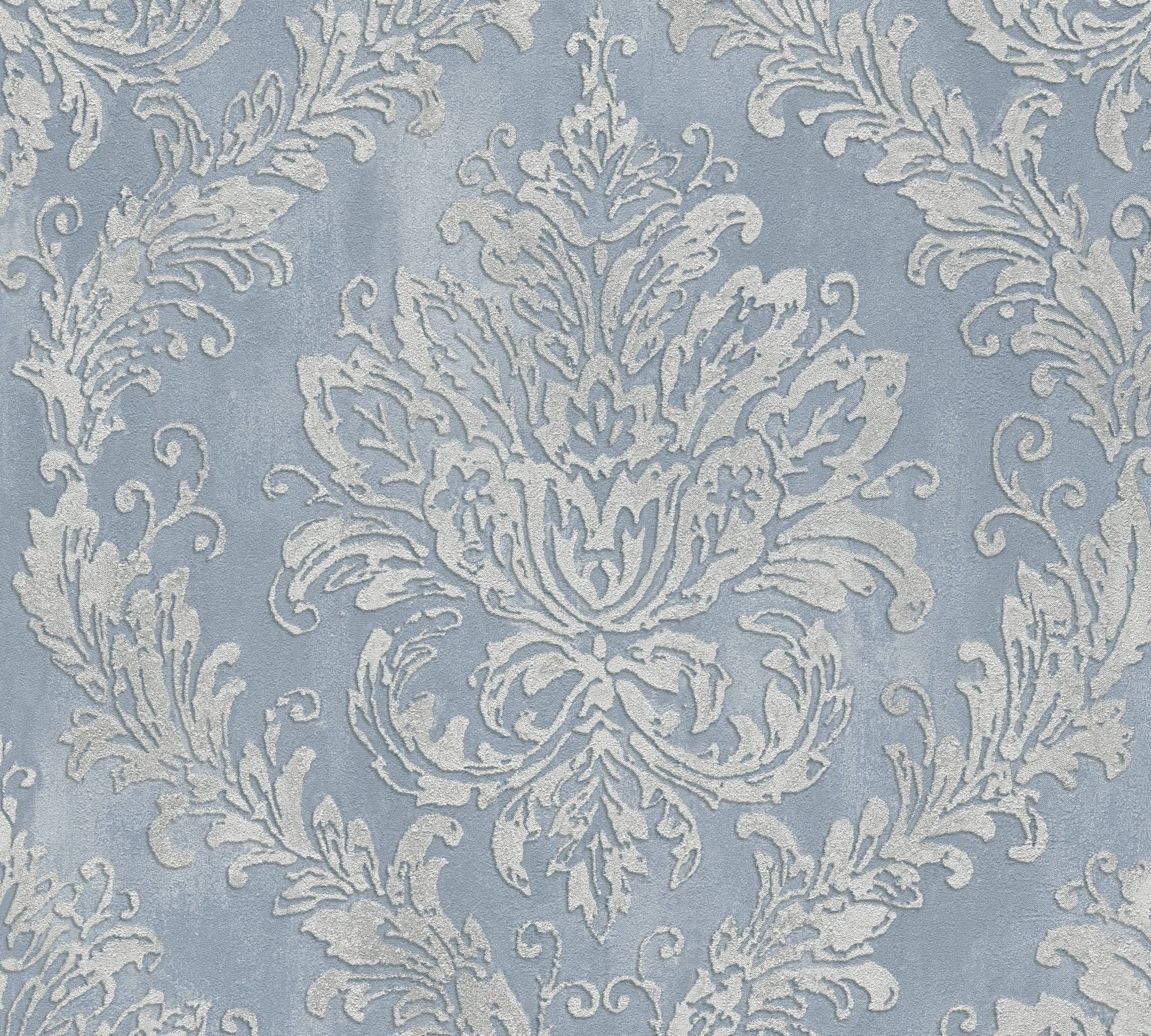 Vliestapete Ornament - Barock, blau, grau, A.S. Création 790491