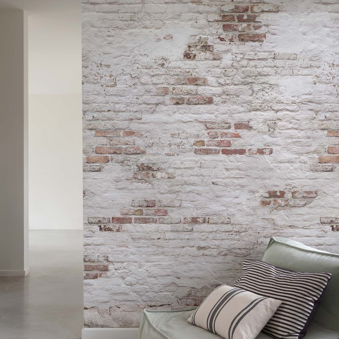 Grandeco Backsteinwand-Tapete creme EP6101