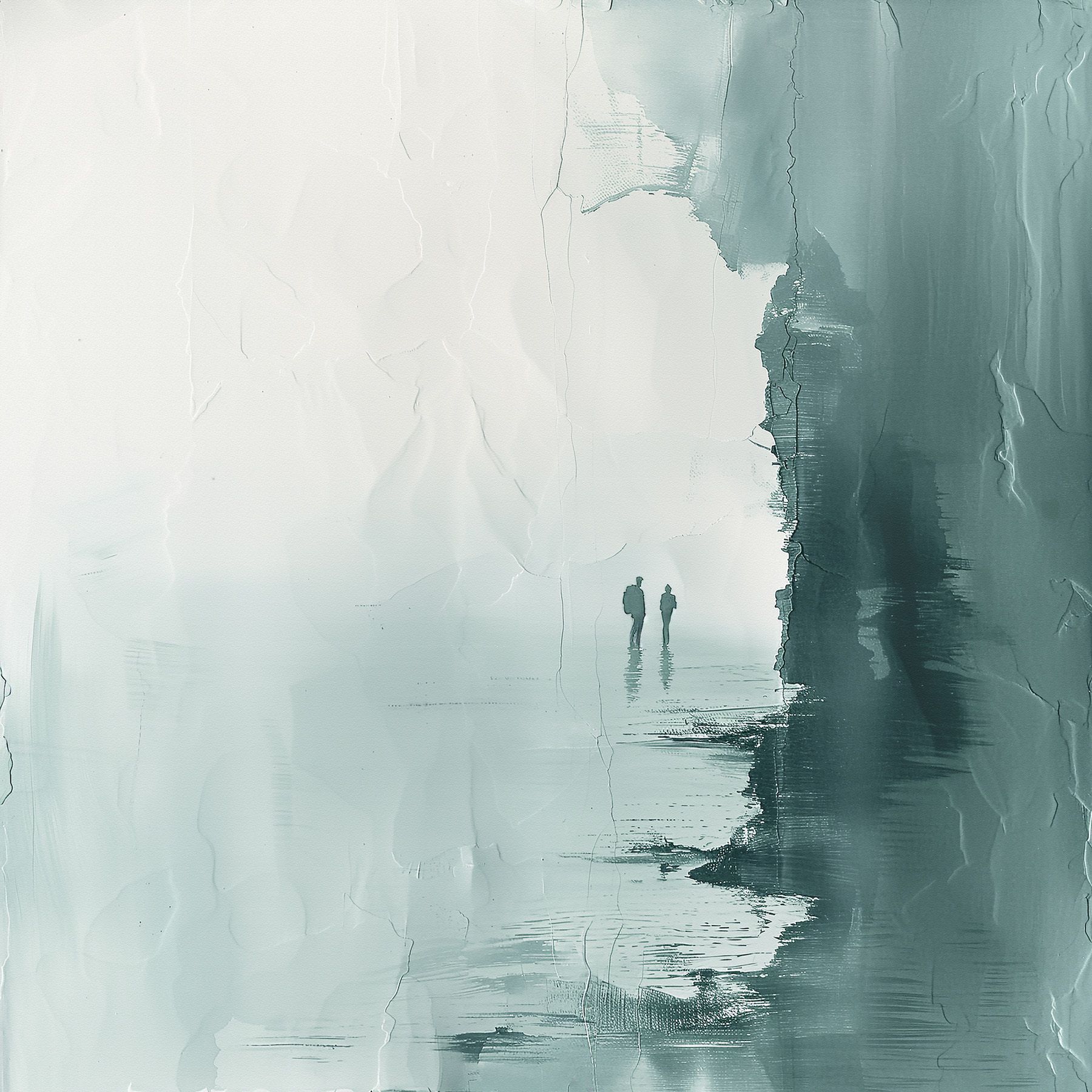 Leinwand Strandpaar II 50 x 50 cm