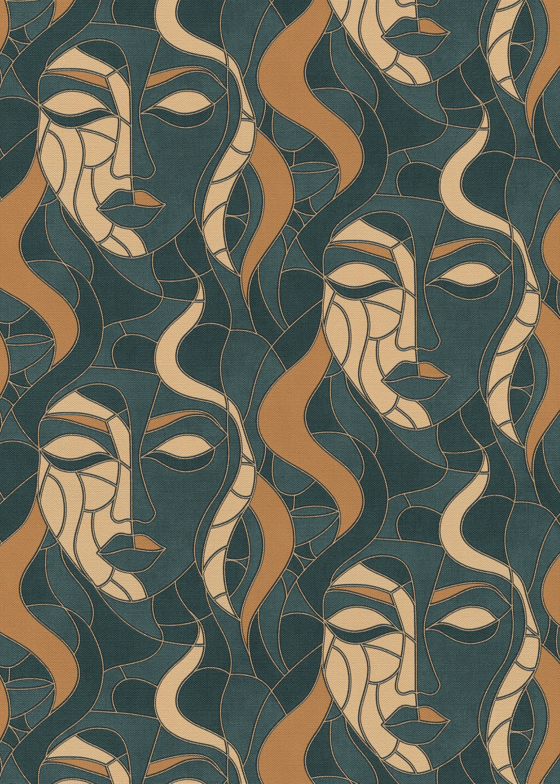 Art-Déco Vliestapete petrol Erismann 1045819