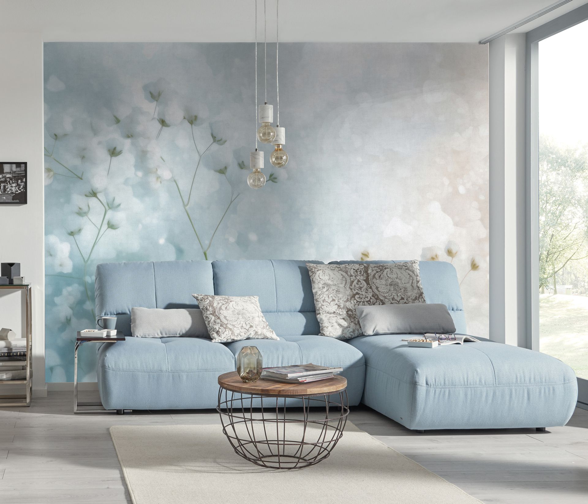 Vliestapete Aquarelloptik hellblau Erismann 220770701