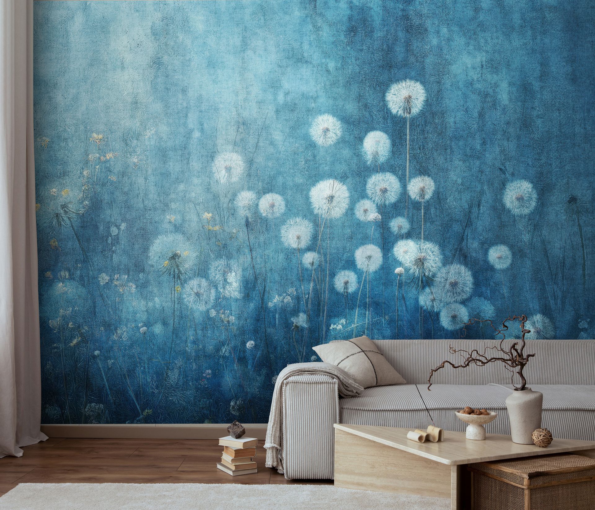 Vliestapete Leinwandoptik blau Erismann 220860701