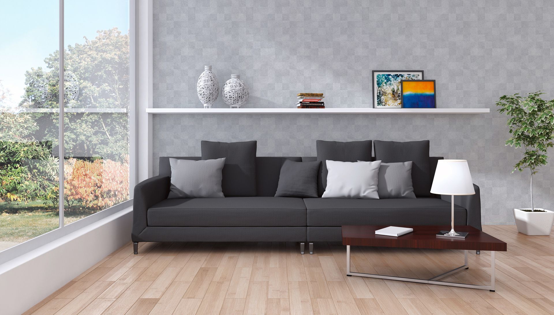 Livingwalls Titanium 3, Design Tapete, grau, weiß 382001