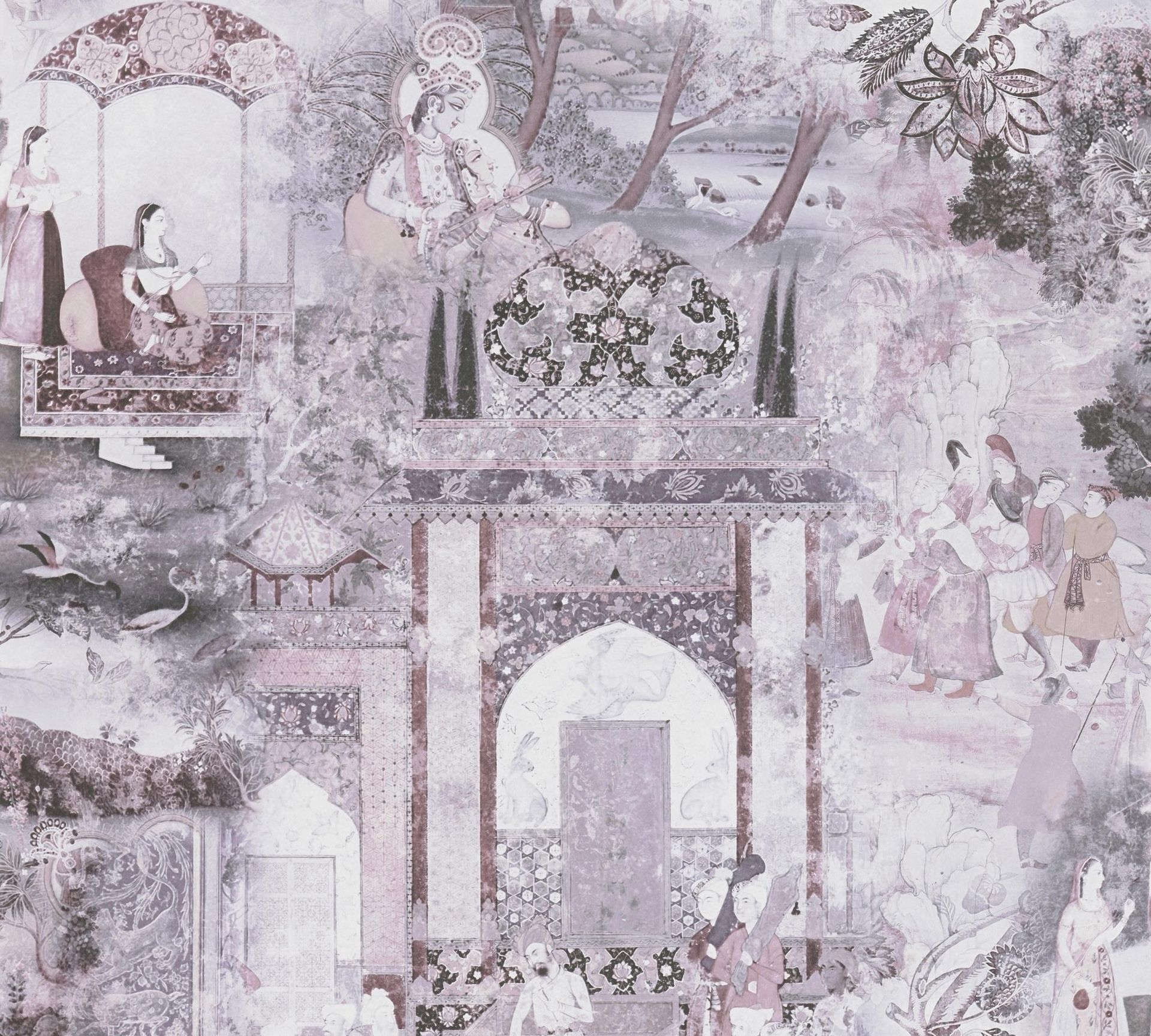 A.S. Création Dream Flowery, Orientalische Tapete, bunt, rosa 381744