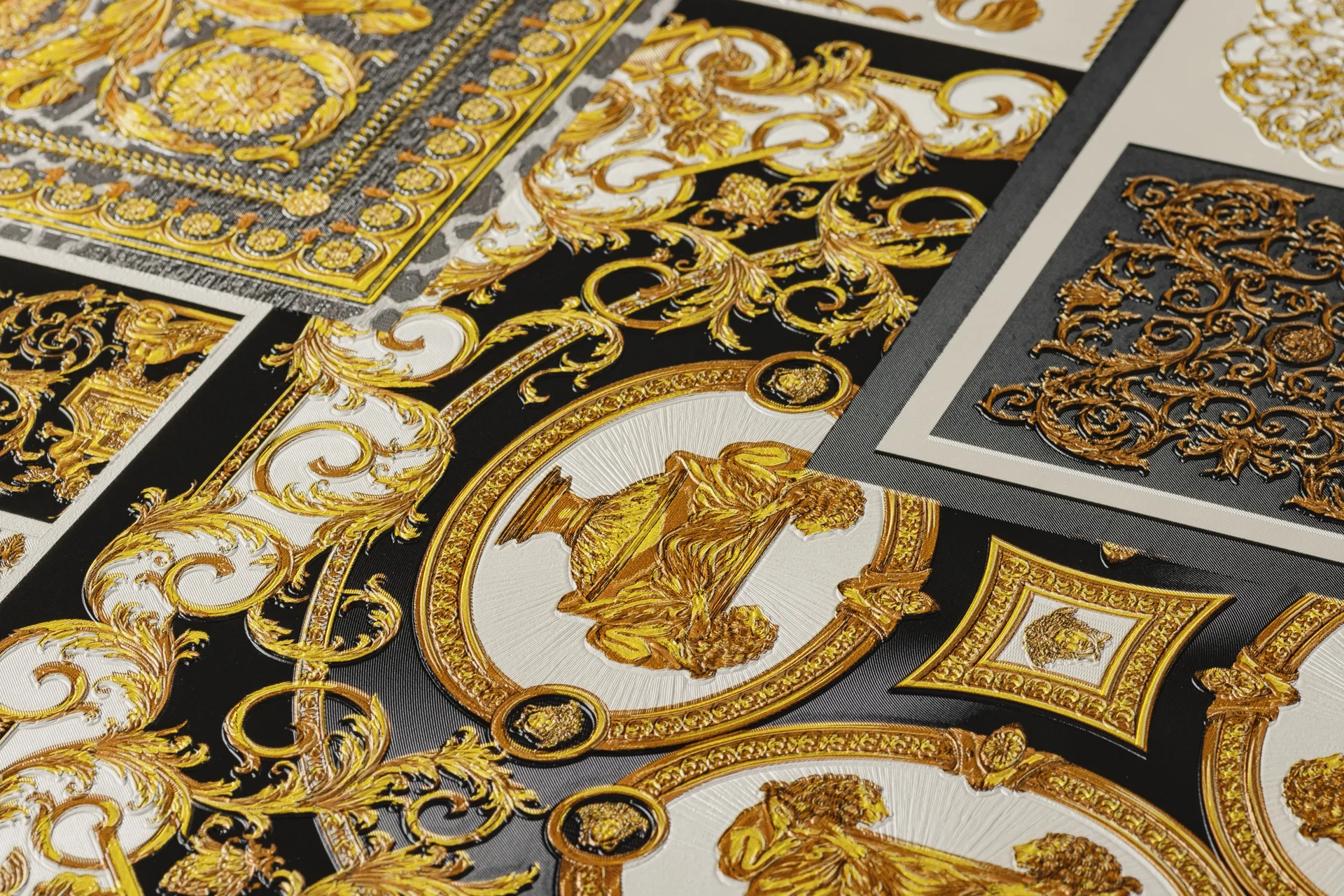 Raumbild 3 Versace wallpaper Versace 4, Barock Tapete, gold, silber 370483
