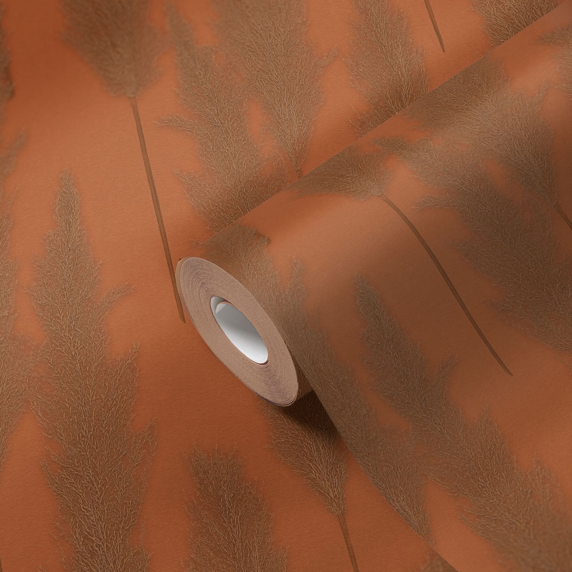 Livingwalls #Hygge, Tapete Pampasgras, orange 386315