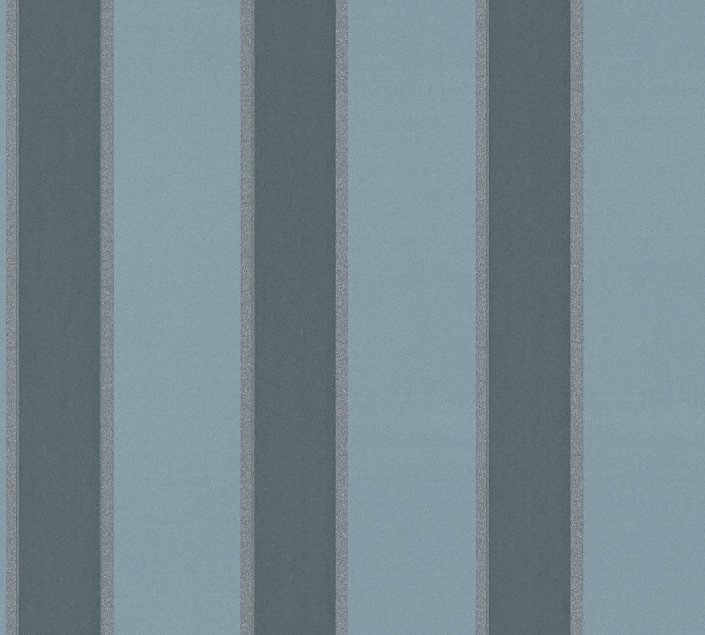 Architects Paper Alpha, Streifentapete, blau, silber 333293