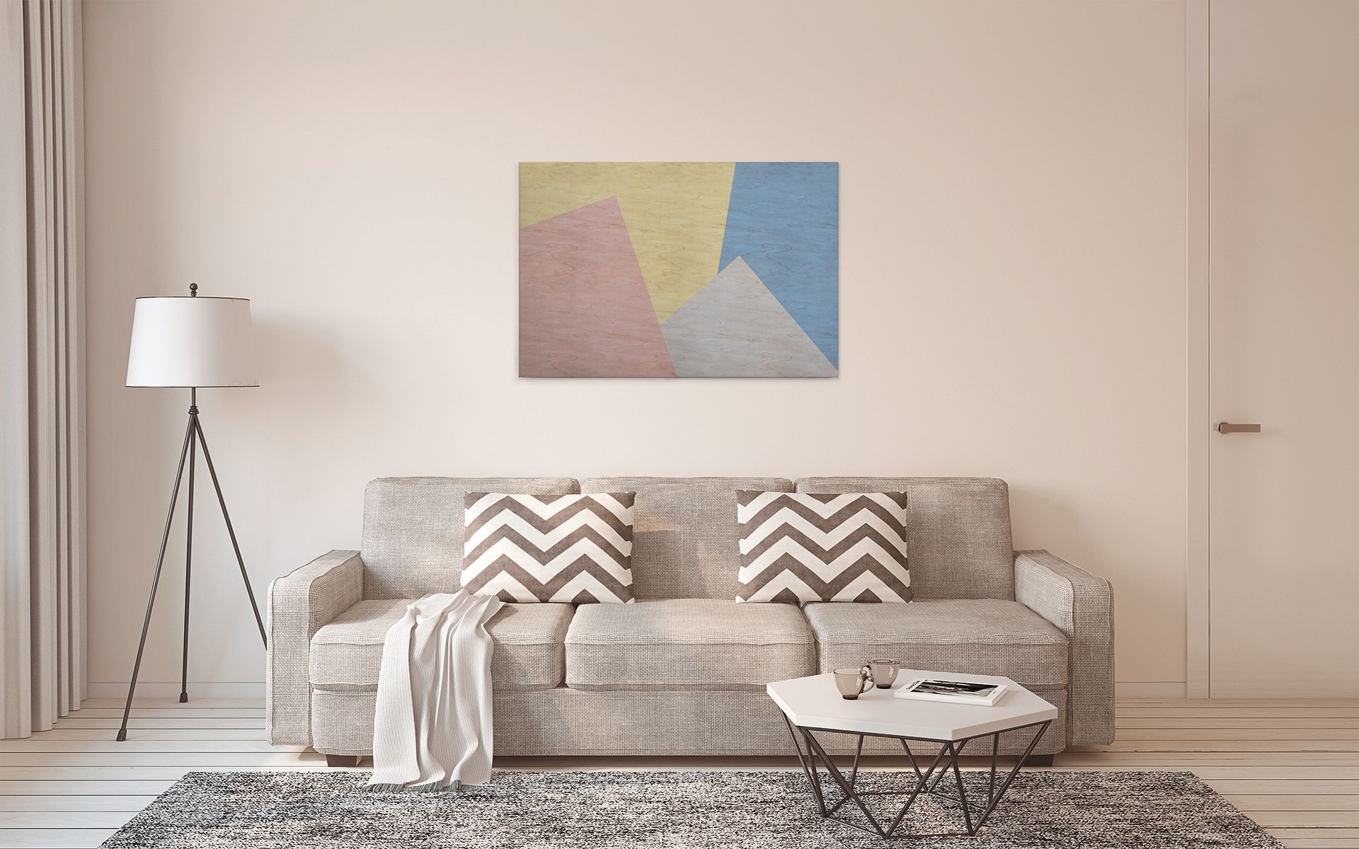 Leinwandbild Geometrie, blau, 90x60 cm DD120511
