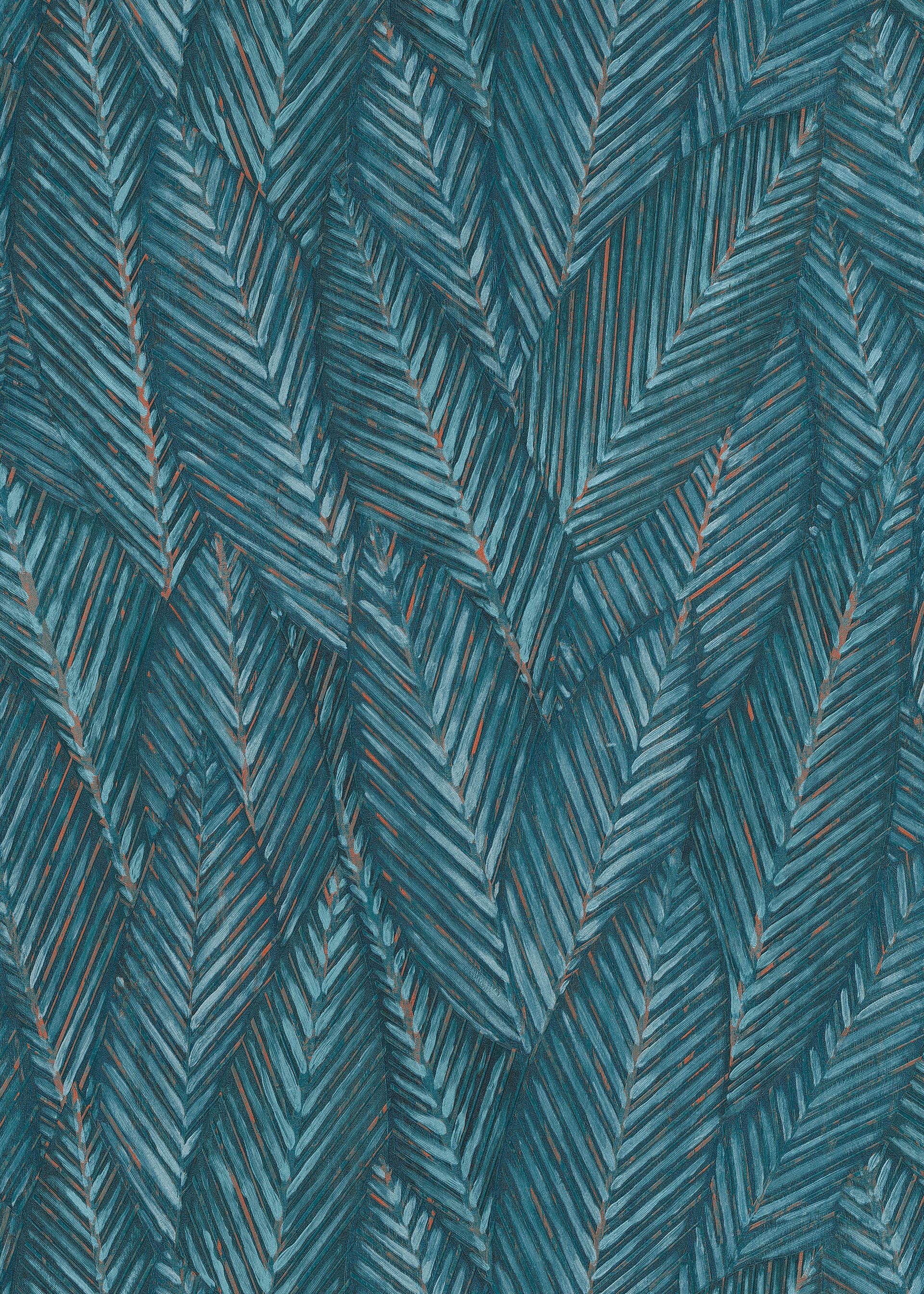 Vliestapete Palmblattmotiv petrol Erismann 1039119 Vliestapete Palmblattmotiv petrol Erismann 1039119