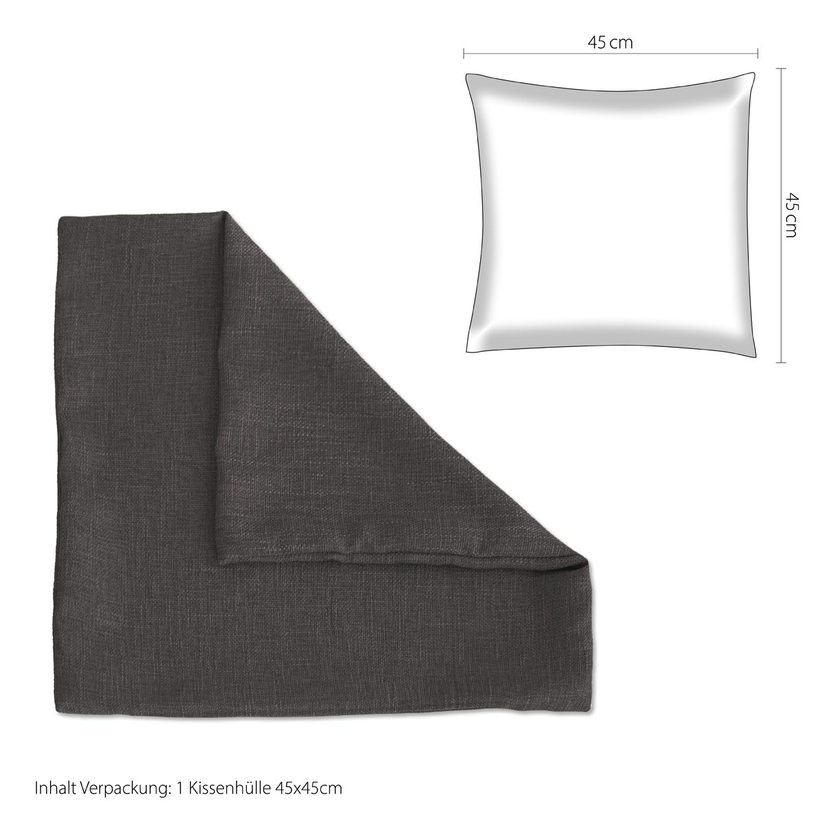 Kissenhülle IW525089 Grau River 45x45cm Kissenhülle IW525089 Grau River 45x45cm