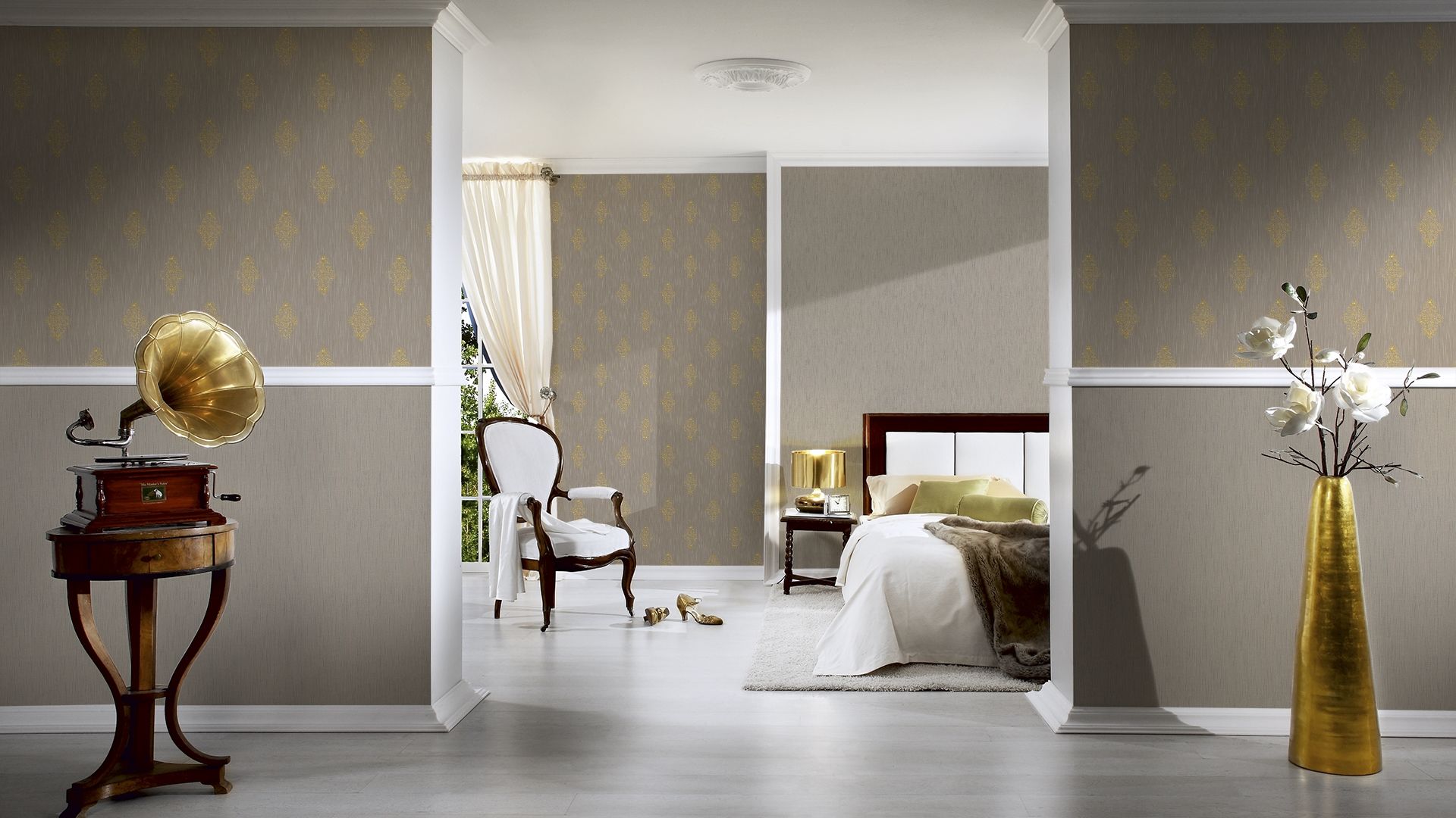 Architects Paper Luxury Wallpaper, Barock Tapete, beige, bronze 319463