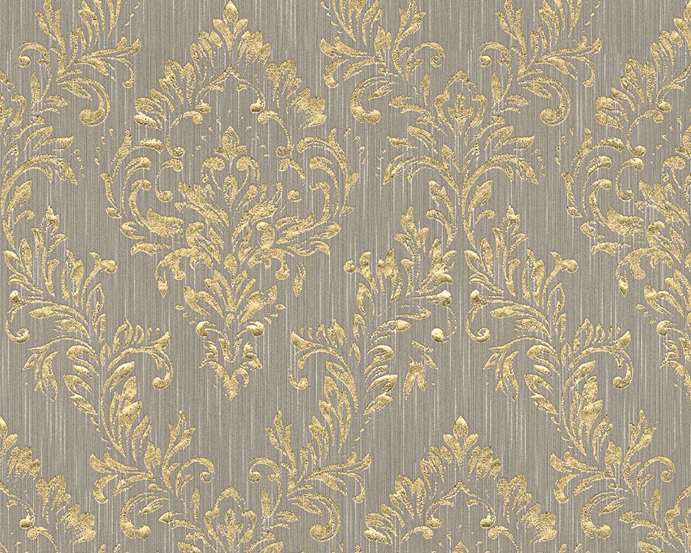 Architects Paper Metallic Silk, Barock Tapete, gold, beige 306593