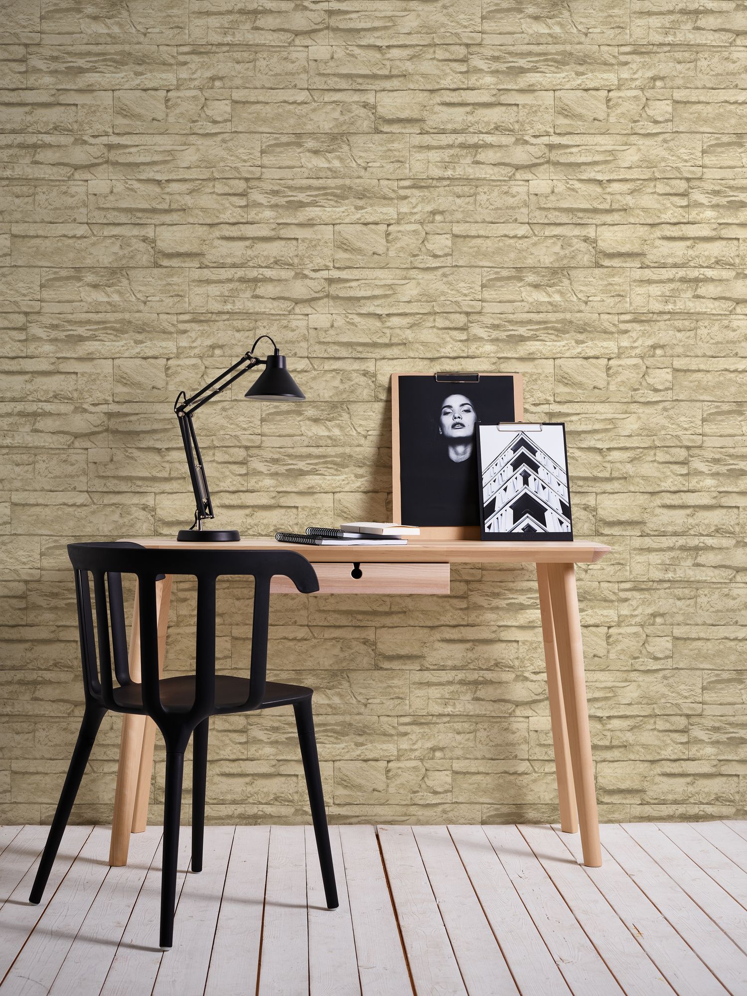 A.S. Création Best of Wood`n Stone 2nd Edition, Steintapete, beige, creme 707130