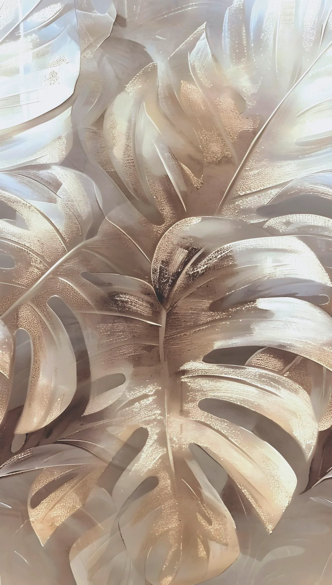 Vliestapete, Palmenblätter, beige 790161 Dekorbild