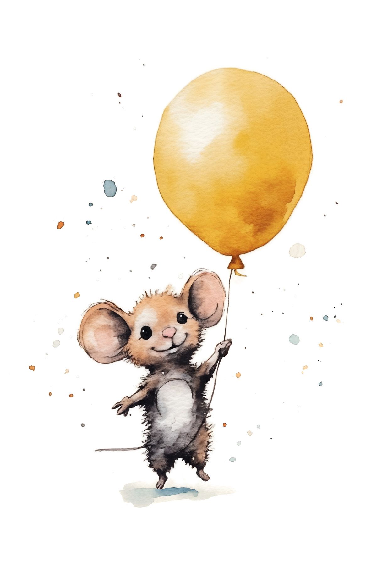 Leinwand Cute Mouse Yellow 60 x 90 cm
