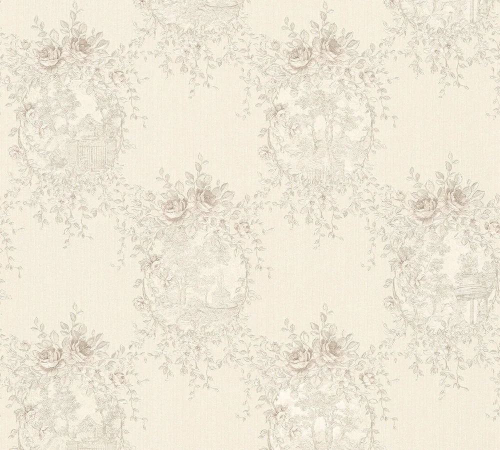 A.S. Création Château 5, Florale Tapete, grau, bronze 344995 Dekorbild
