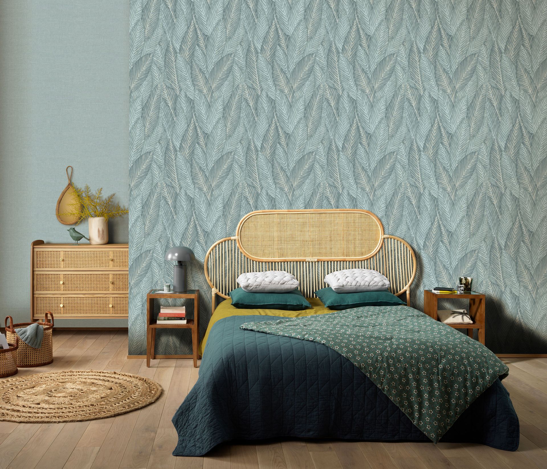 Vliestapete Palmblattmotiv türkis Erismann 1039135 Vliestapete Palmblattmotiv türkis Erismann 1039135