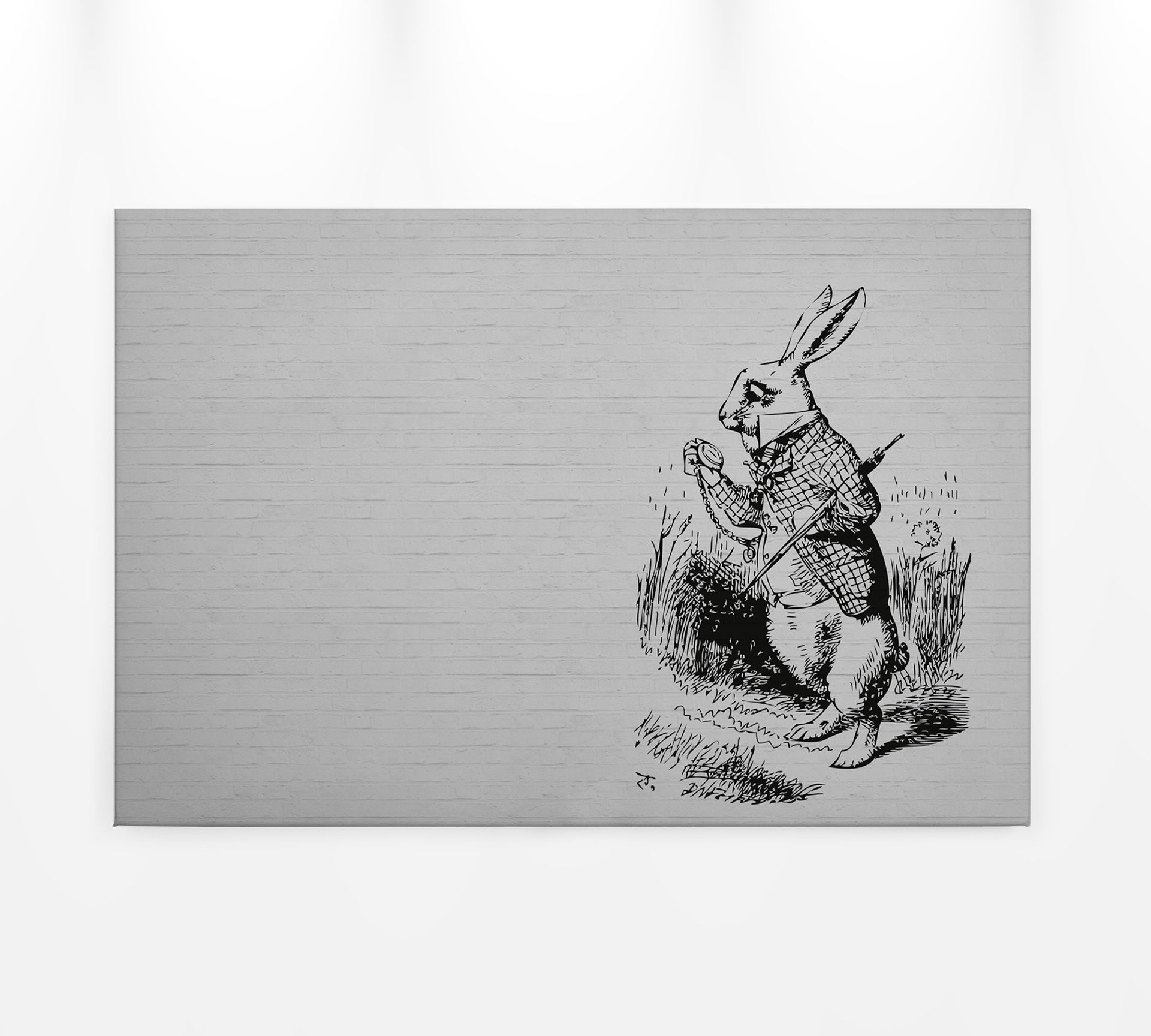 Leinwandbild Hase, schwarz, 90x60 cm DD120377