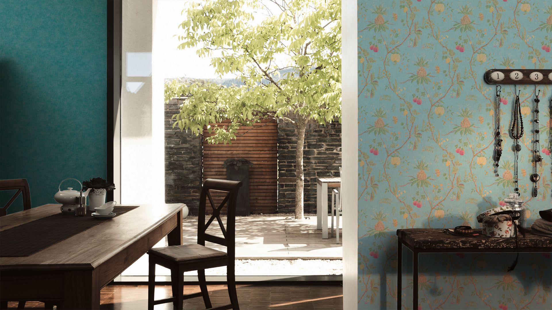 Raumbild 2 Livingwalls Paradise Garden 36719-5 Gelb Modern