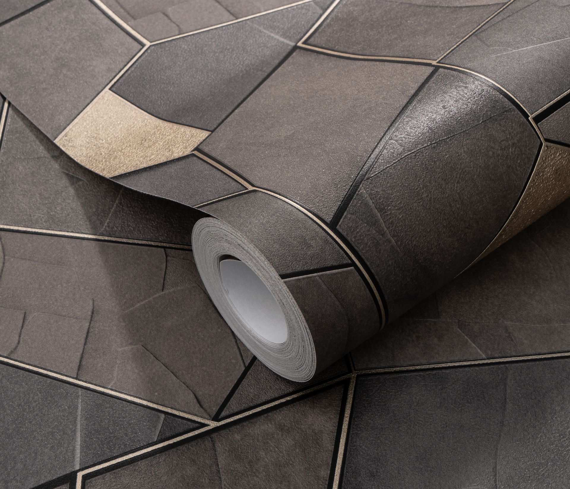 Geometrische 3D-Tapete grau Erismann 1044537 Geometrische 3D-Tapete grau Erismann 1044537