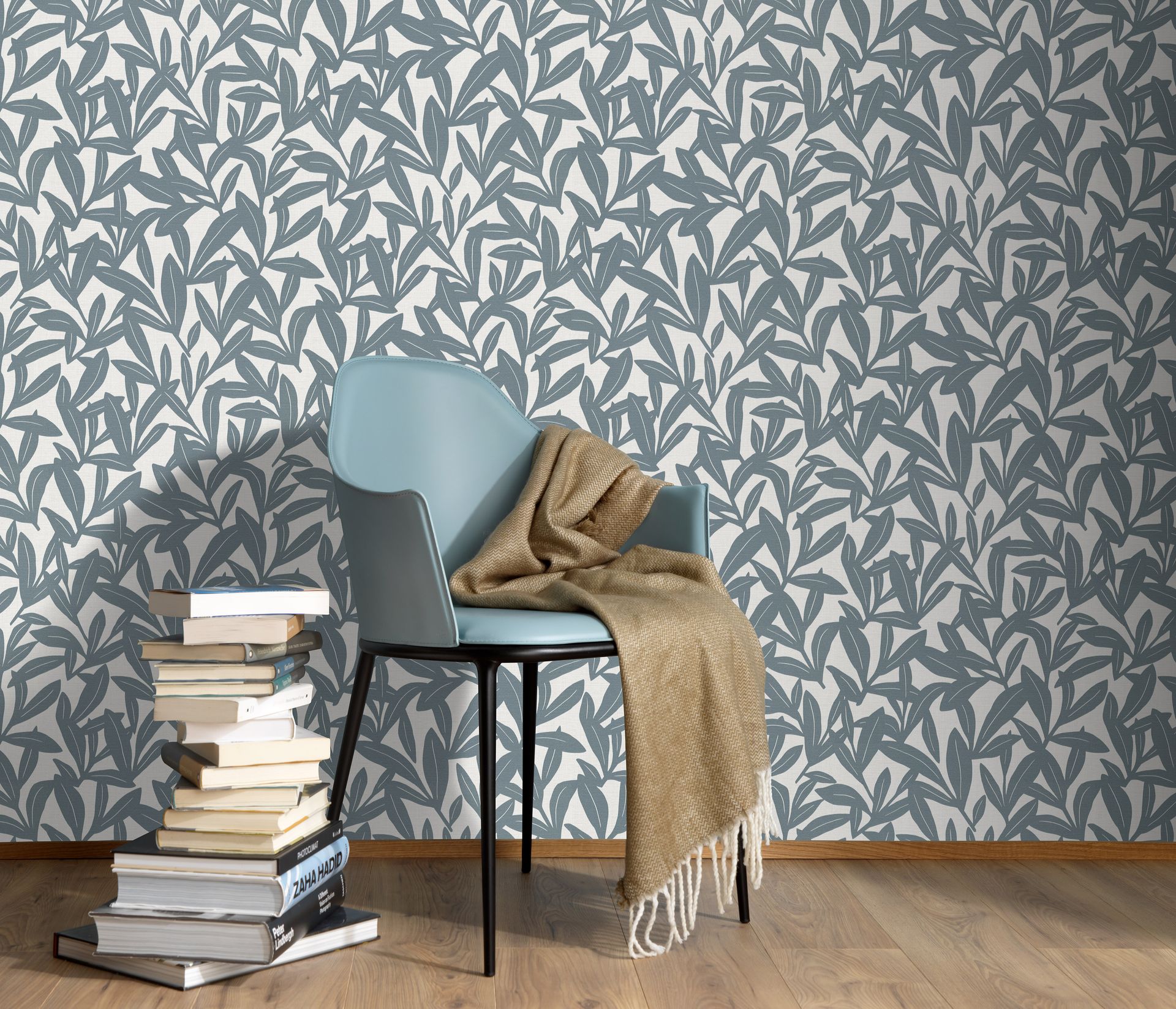 Botanische Tapete Blattmotiv grau Erismann 1052108 Botanische Tapete Blattmotiv grau Erismann 1052108