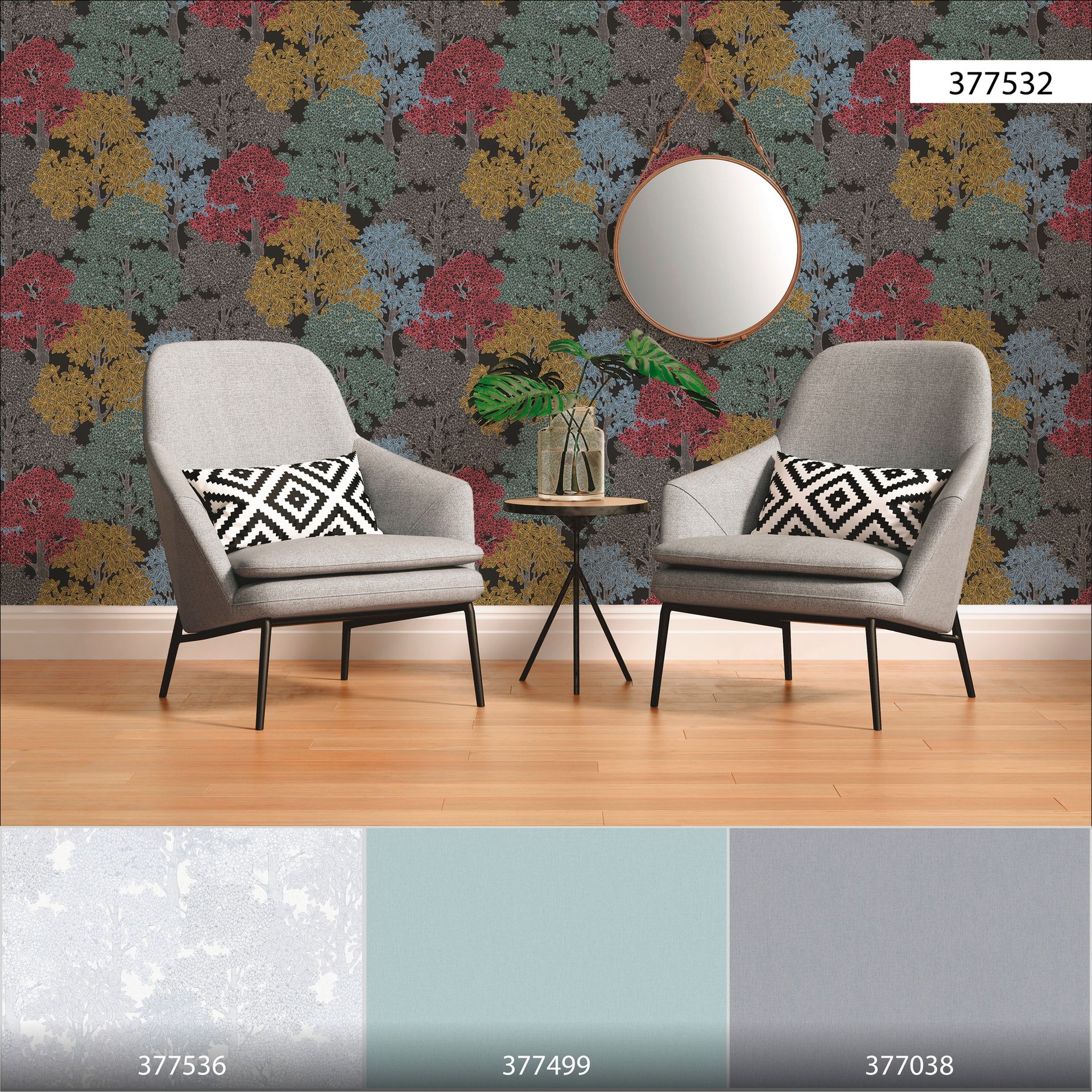 Architects Paper Floral Impression, Waldtapete, braun, schwarz 377532