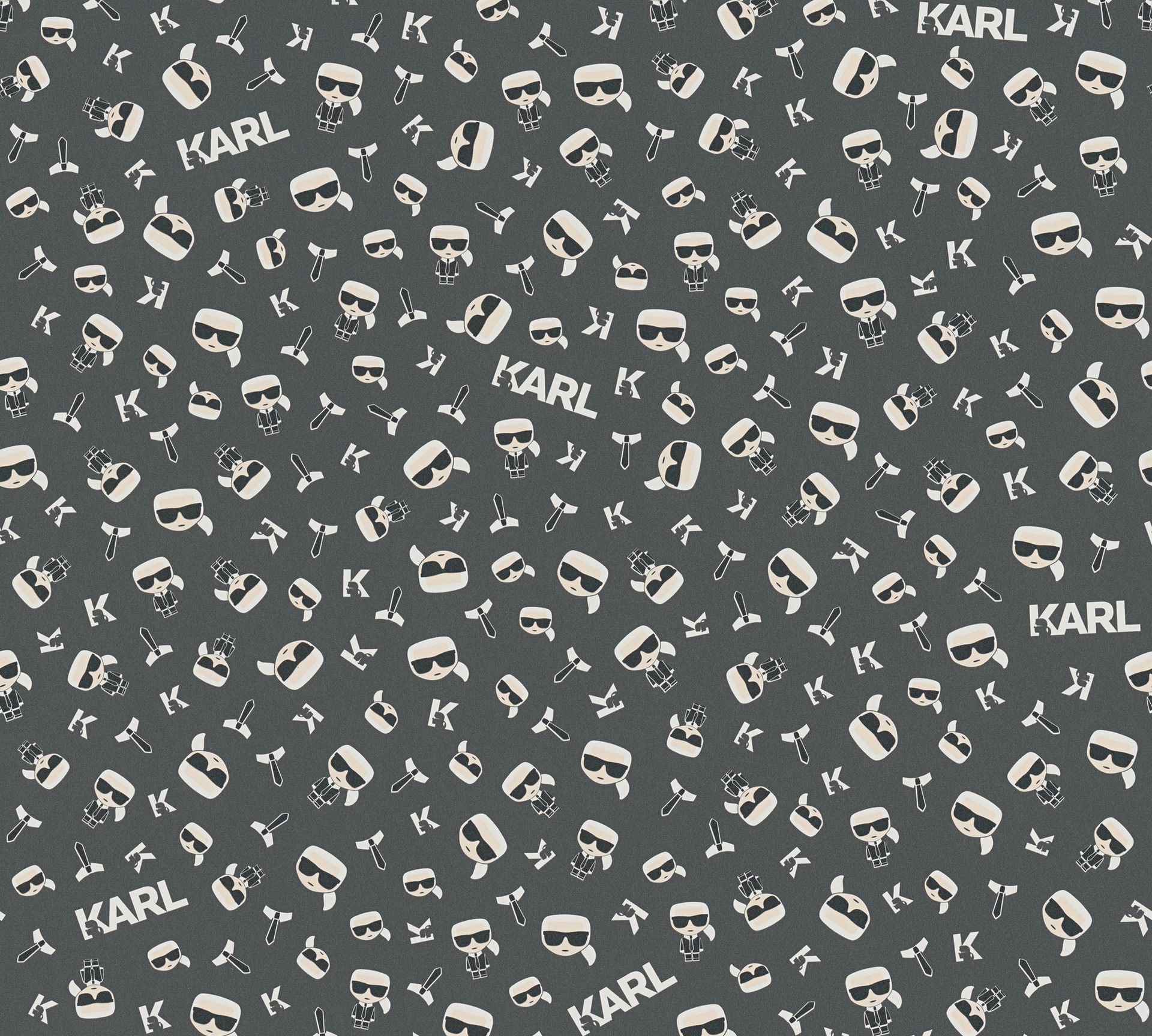 Karl Lagerfeld, Design Tapete, beige, schwarz 378437