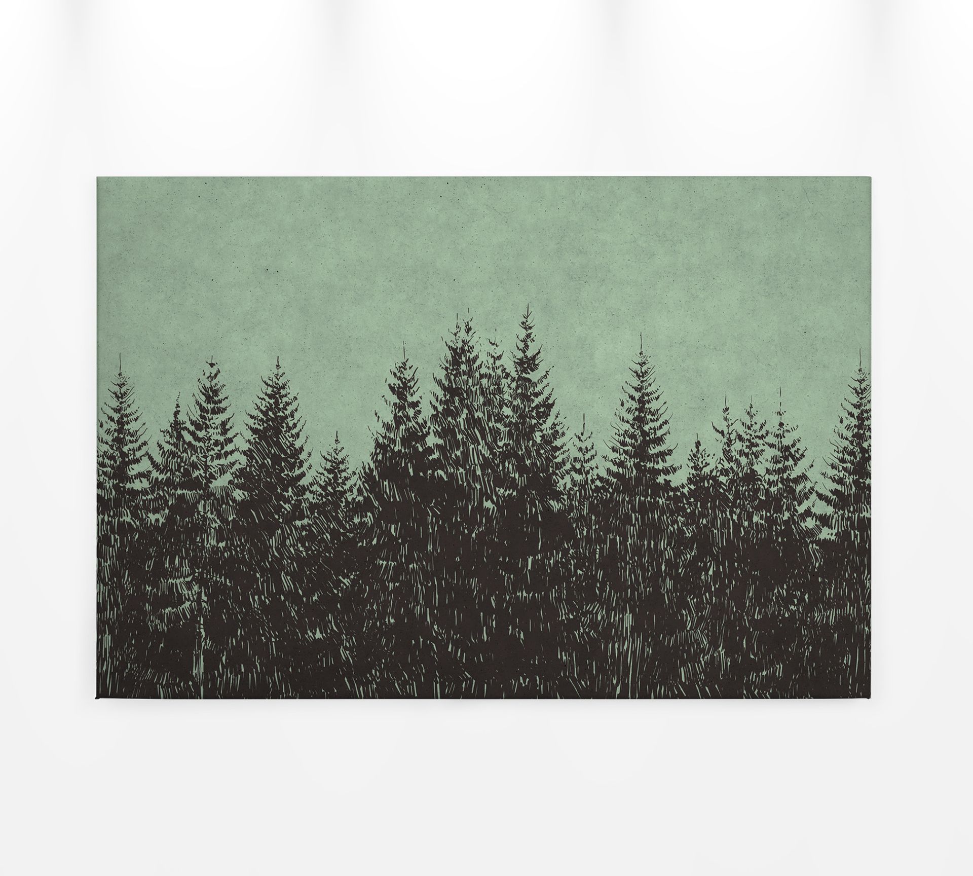 Leinwandbild Tannenwald, dunkelgrün, 90x60 cm DD120385