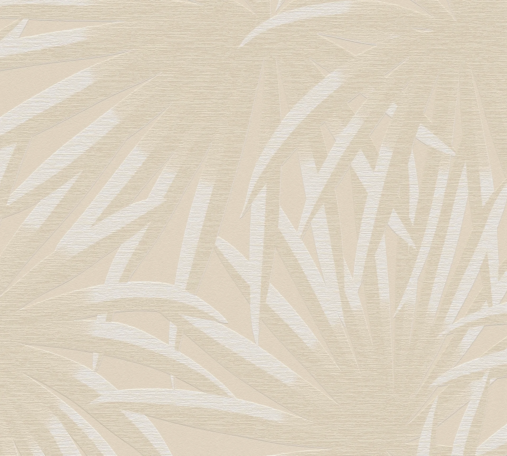 A.S. Création Casual Living, Palmenblätter, beige und weiß 393382 Dekorbild