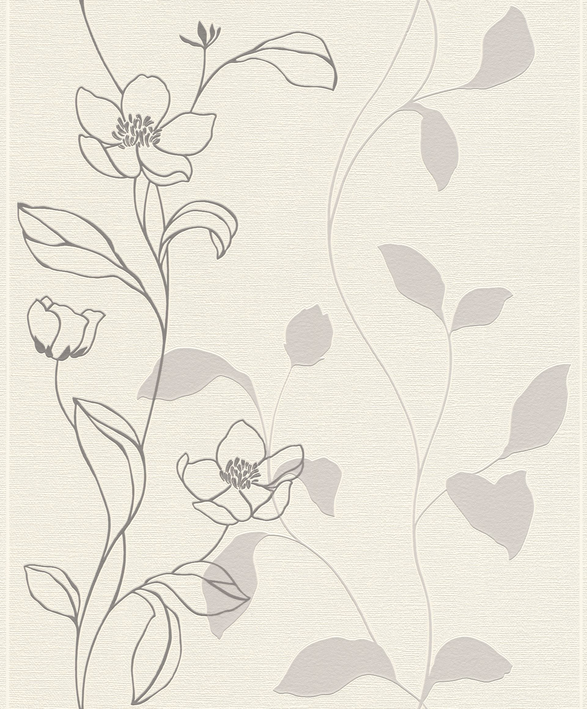 Rasch Selection, Floral, grau weiß 804614