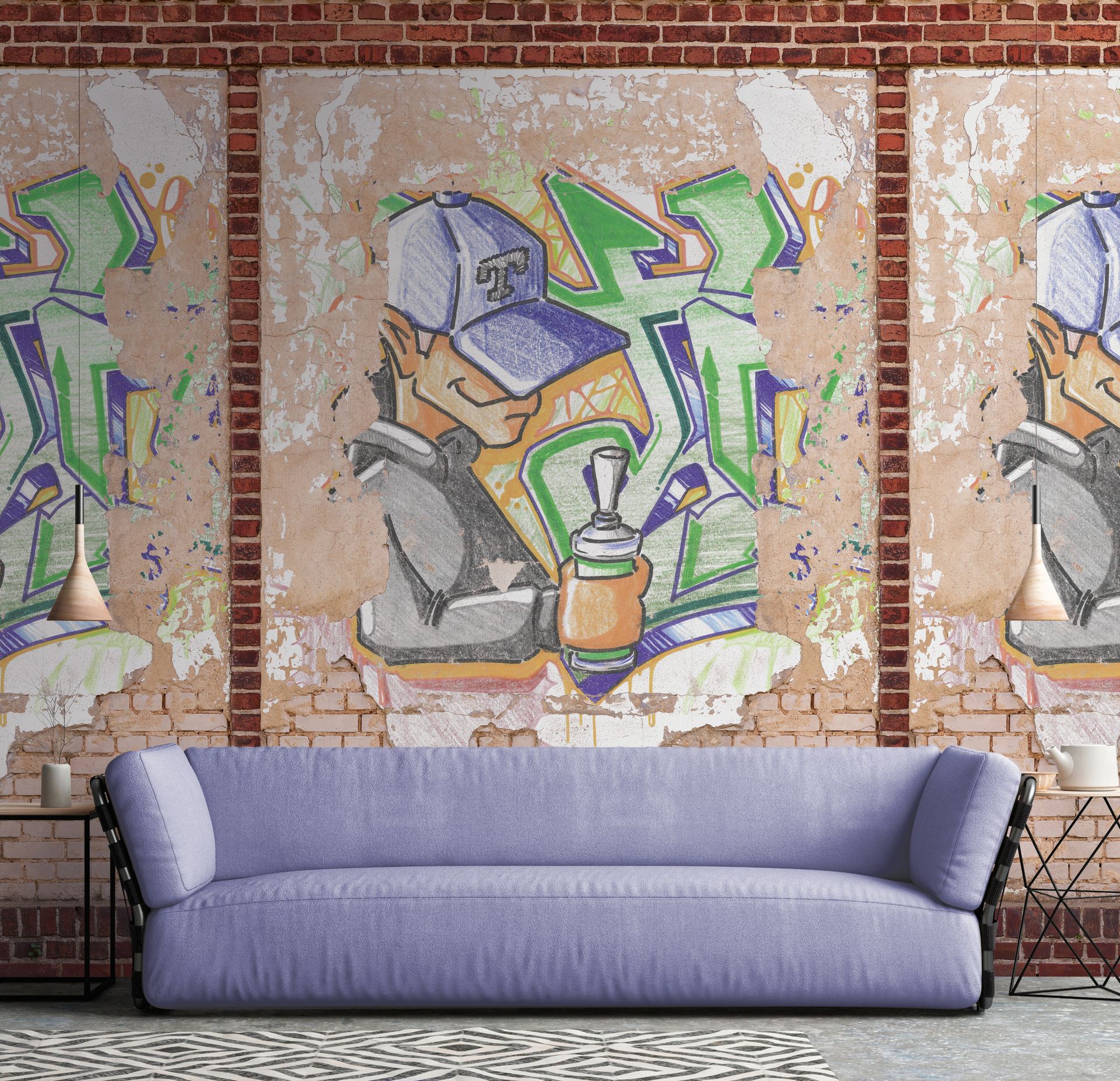Livingwalls The Wall II, Graffiti, braun, beige 392411 Dekorbild