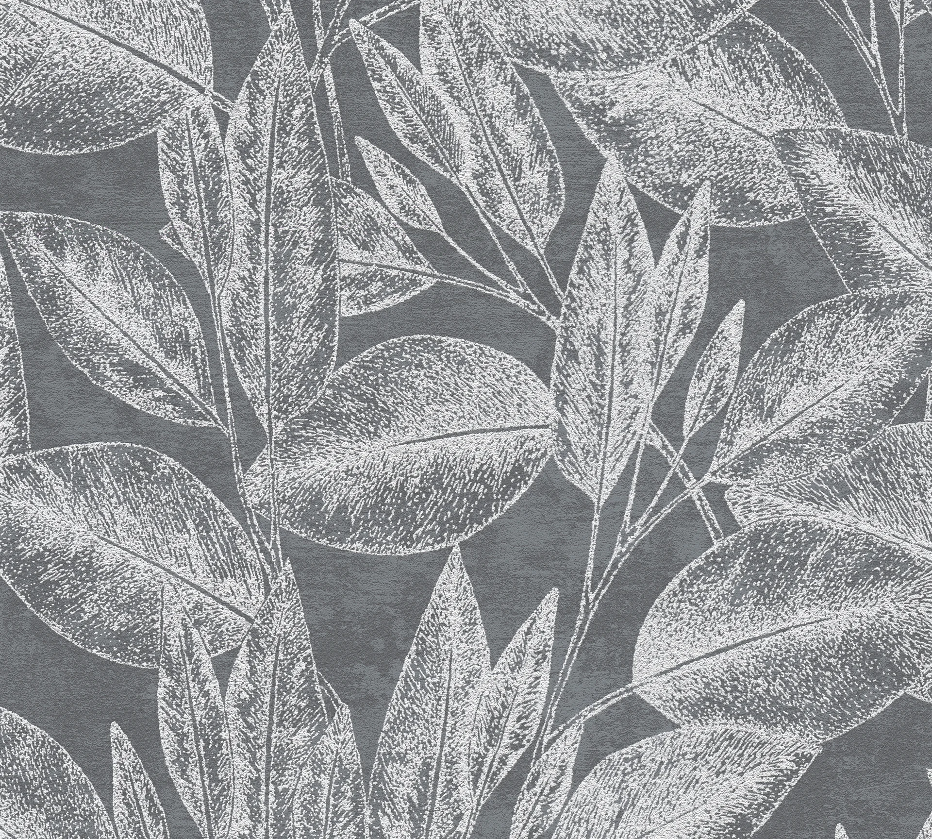 A.S. Création Attractive, Florale Tapete, schwarz, silber 378364 Dekorbild