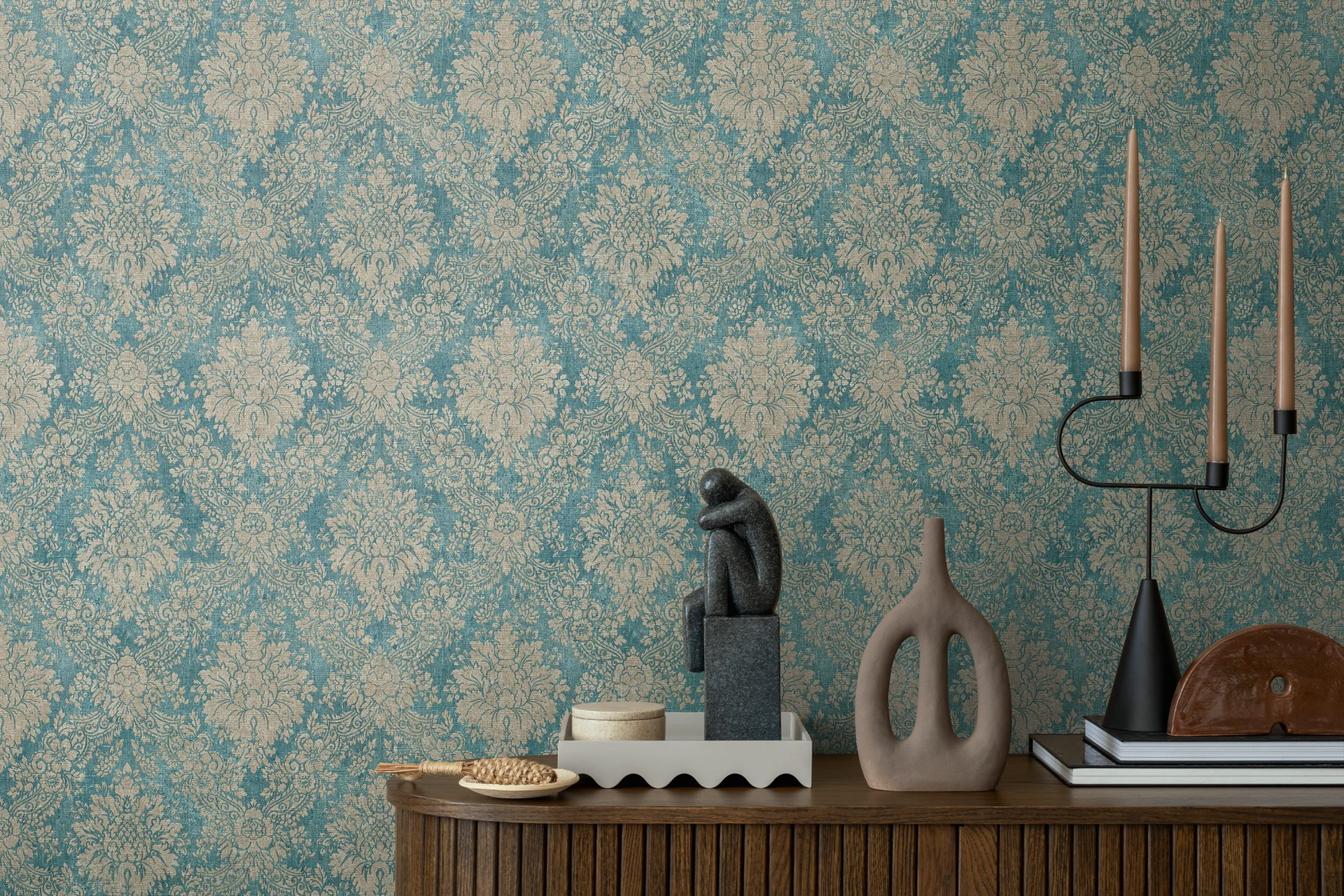 Livingwalls Styleguide Natürlich 2021, blau, braun 336075