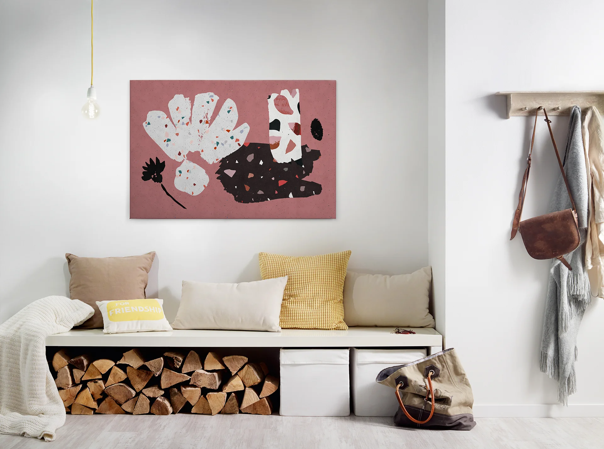 Leinwandbild Abstrakte Formen, rosa, 90x60 cm DD120449