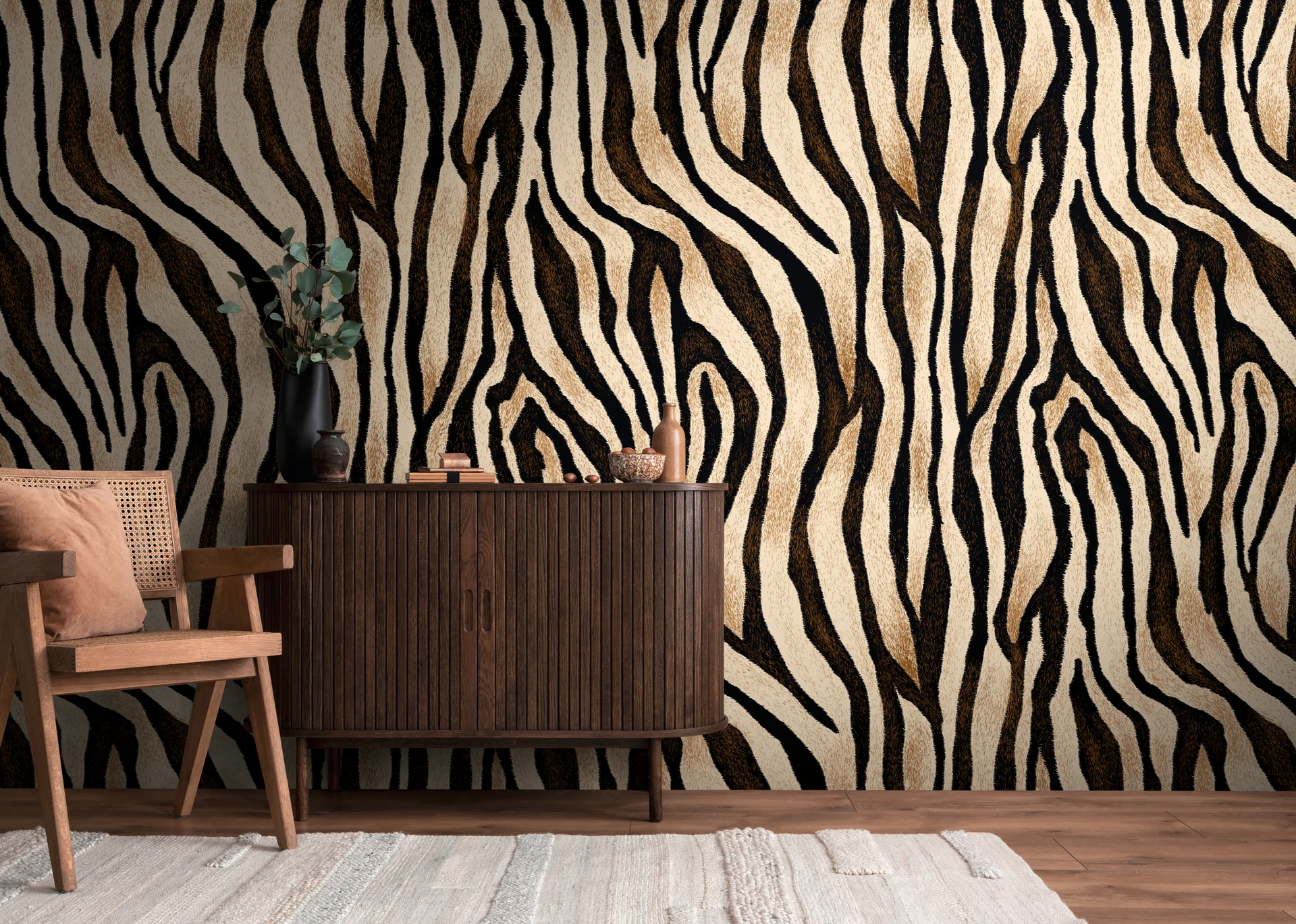 Fototapete Fell mit Animalprint in Beige ➤ 1,59x2,80 m