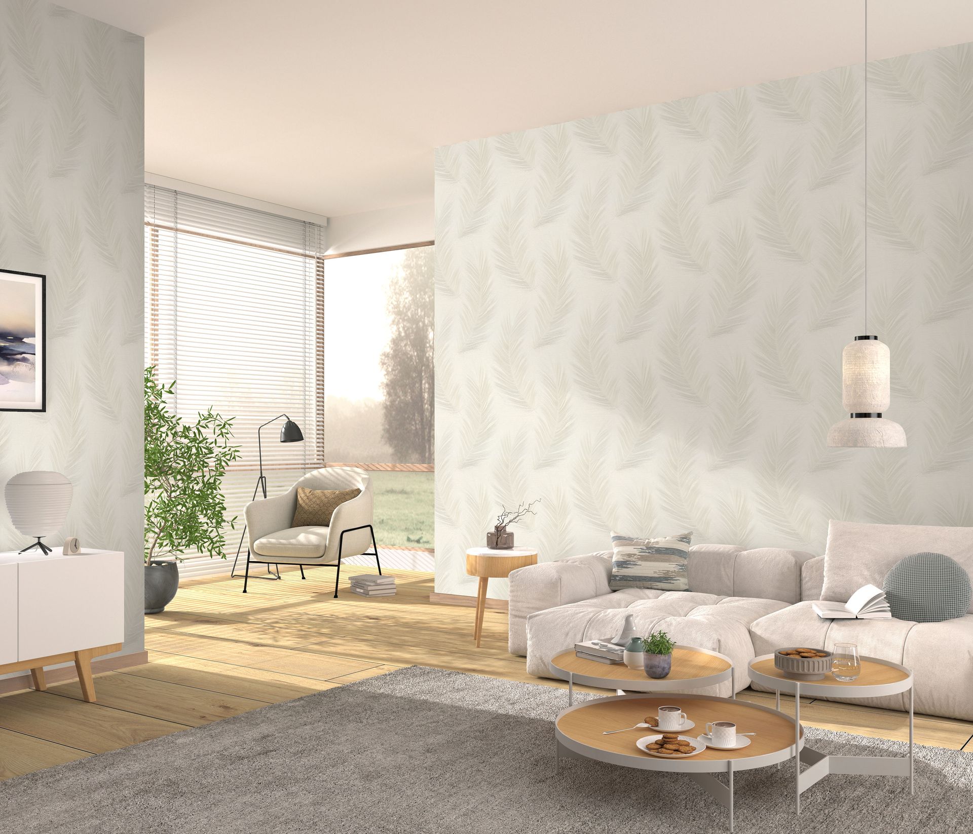Botanische Tapete Palmenmotiv creme Erismann 1051602 Botanische Tapete Palmenmotiv creme Erismann 1051602