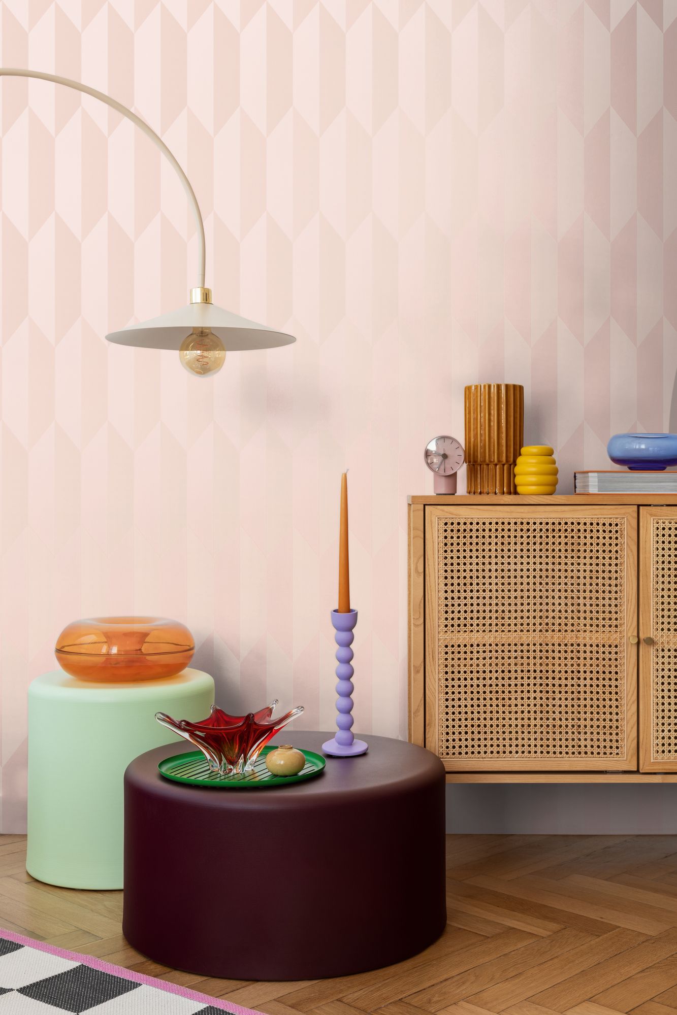 A.S. Création Geometrisch rosa-metallic 790862