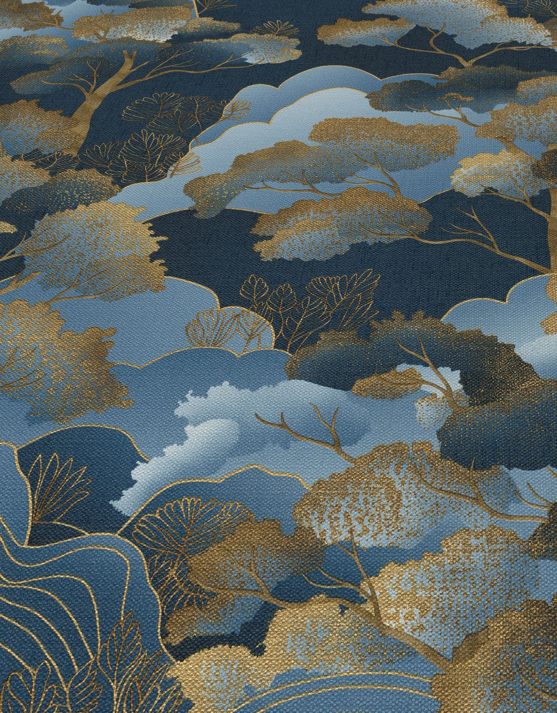 Asiatische Tapete blau Erismann 1044808 Asiatische Tapete blau Erismann 1044808