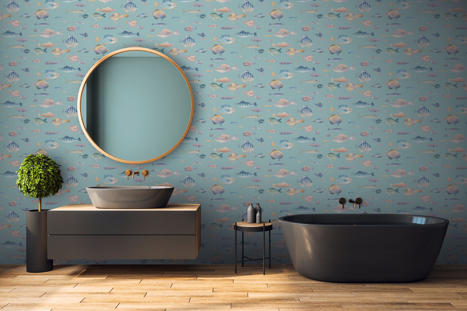 A.S. Création Fische blau-bunt 396963