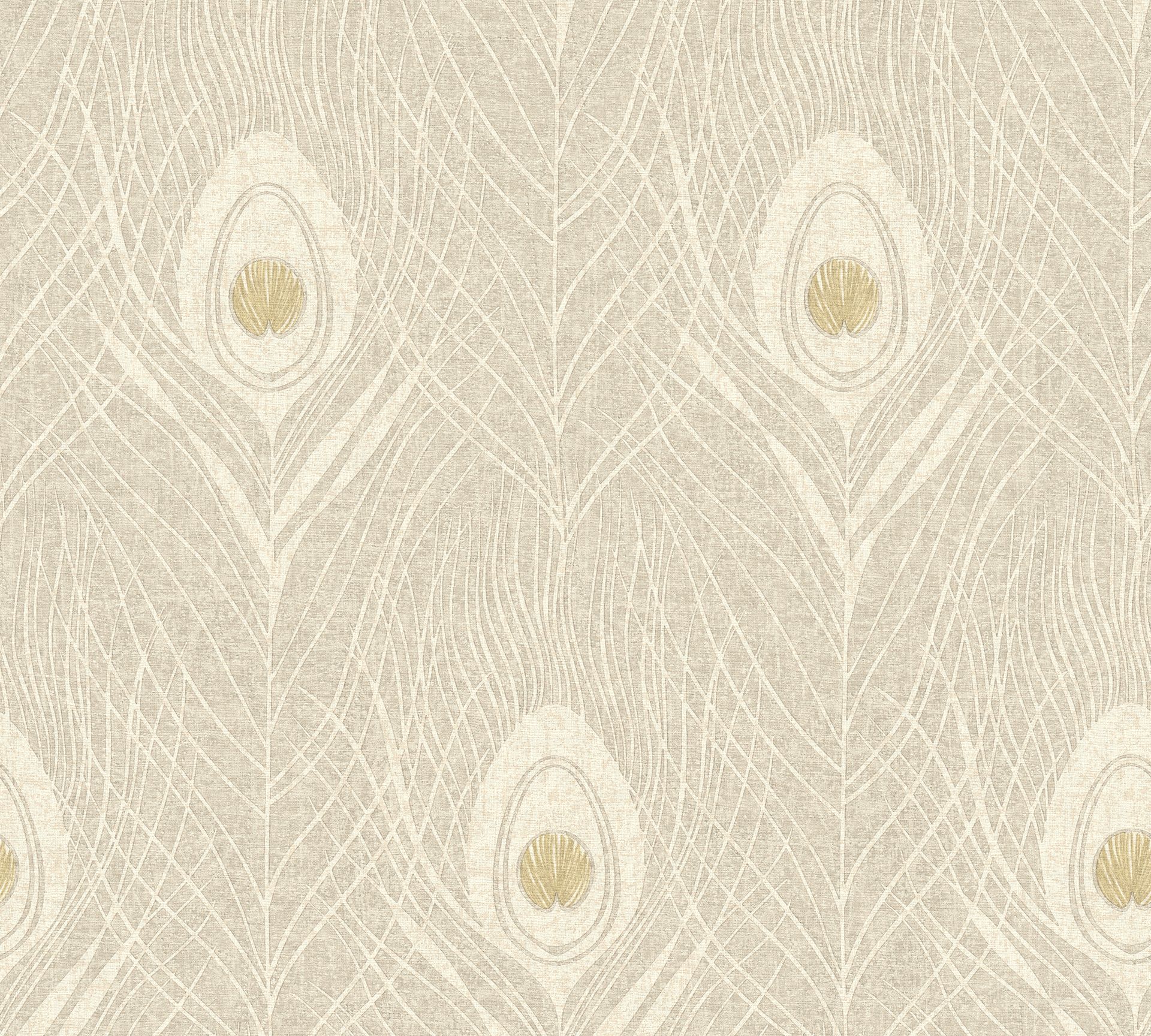 Architects Paper Absolutely Chic, Tapete mit Federn, beige, gold 369717