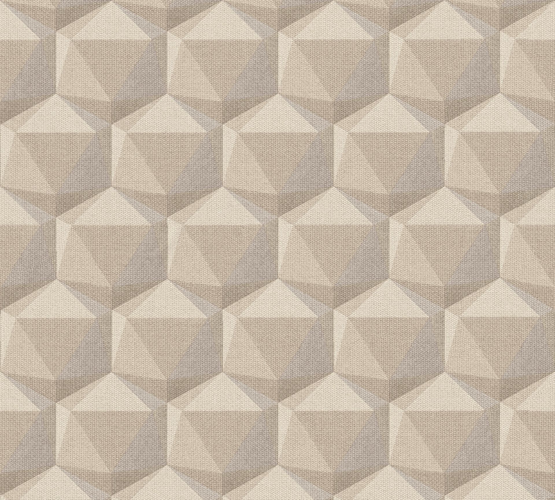 A.S. Création Nara, Geometrische Tapete, beige, grau 387485