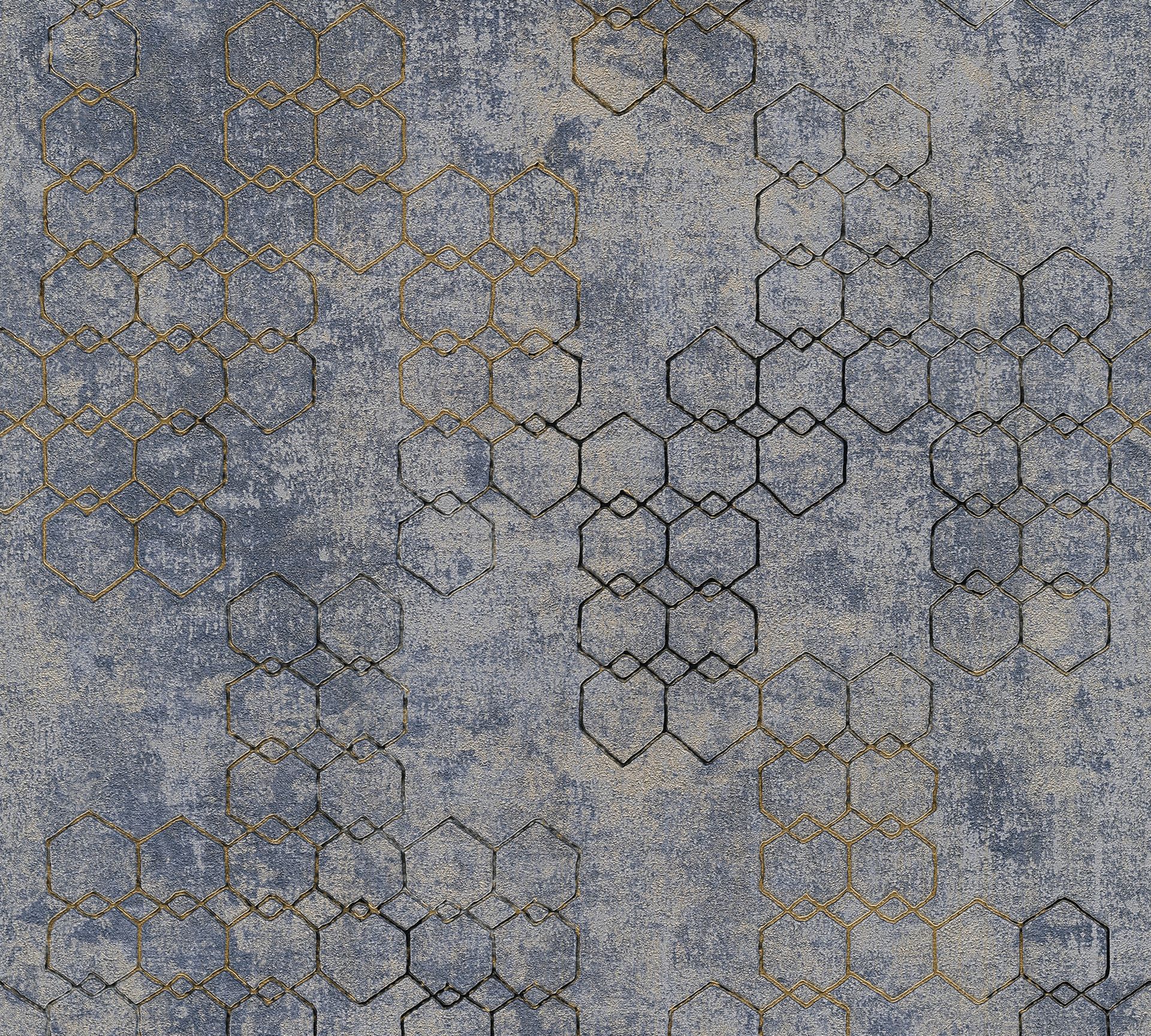 Livingwalls New Walls, Design Tapete, blau, gold 374245
