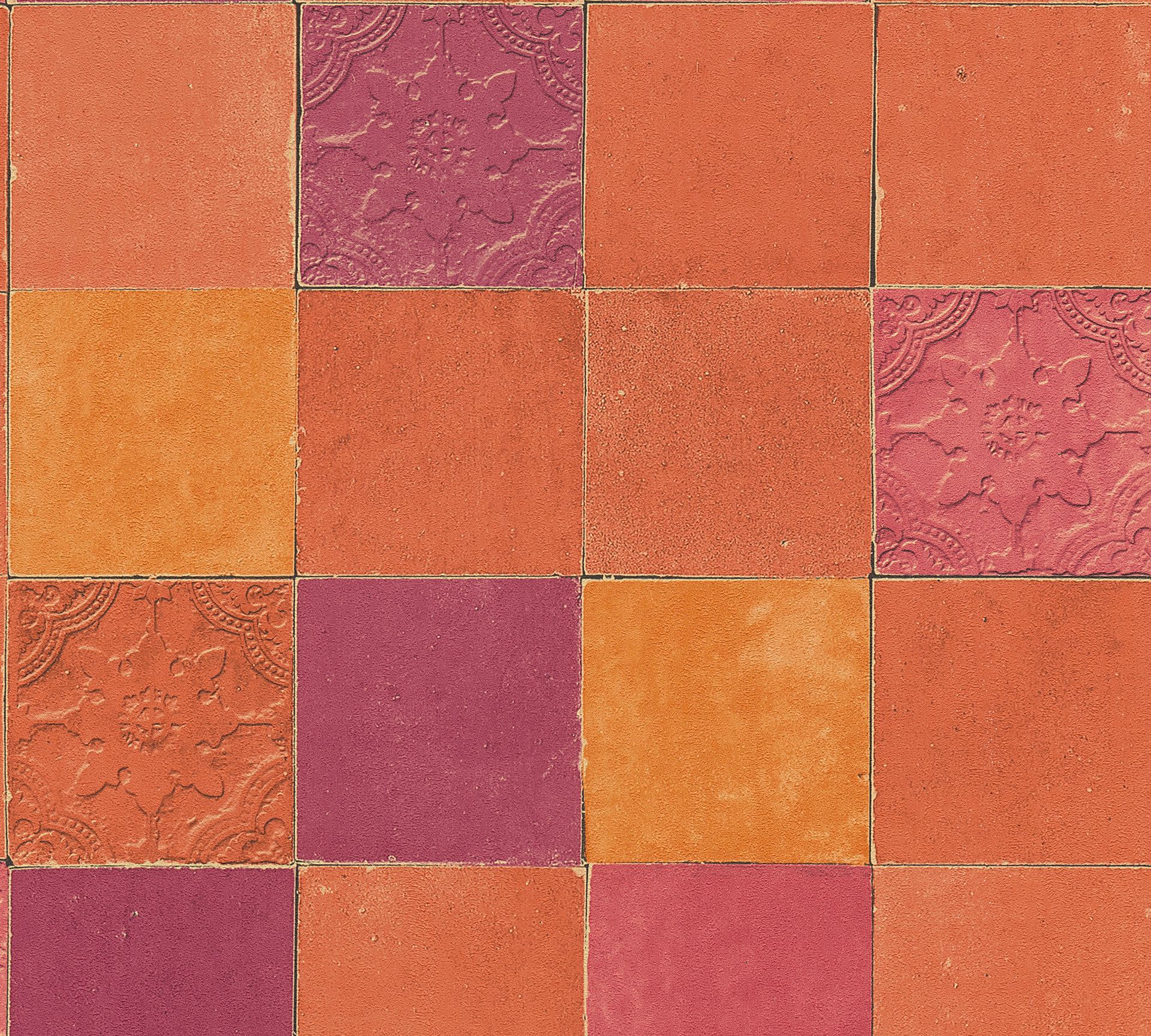 Livingwalls New Walls, Fliesentapete, orange, rot 374065