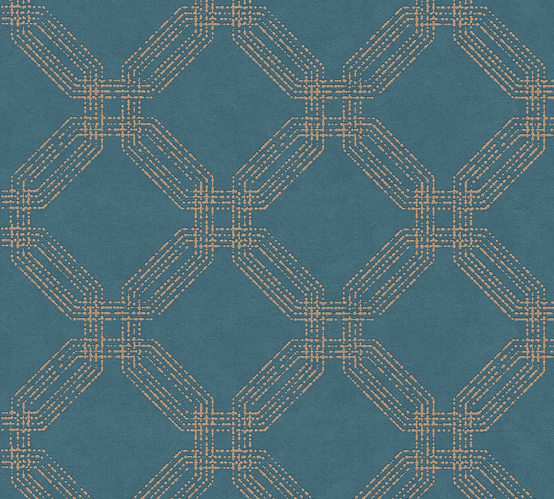 A.S. Création Pop Style, Geometrische Tapete, blau, gold 374773