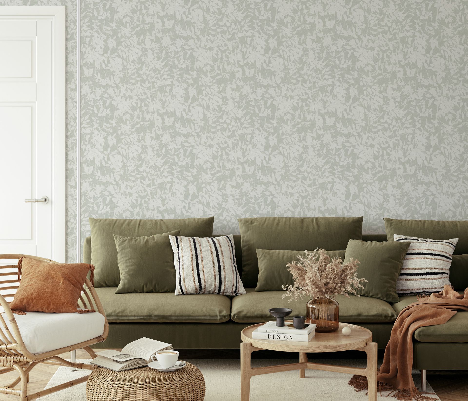 Mustertapete Botanisch salbeigrün Erismann 1043507