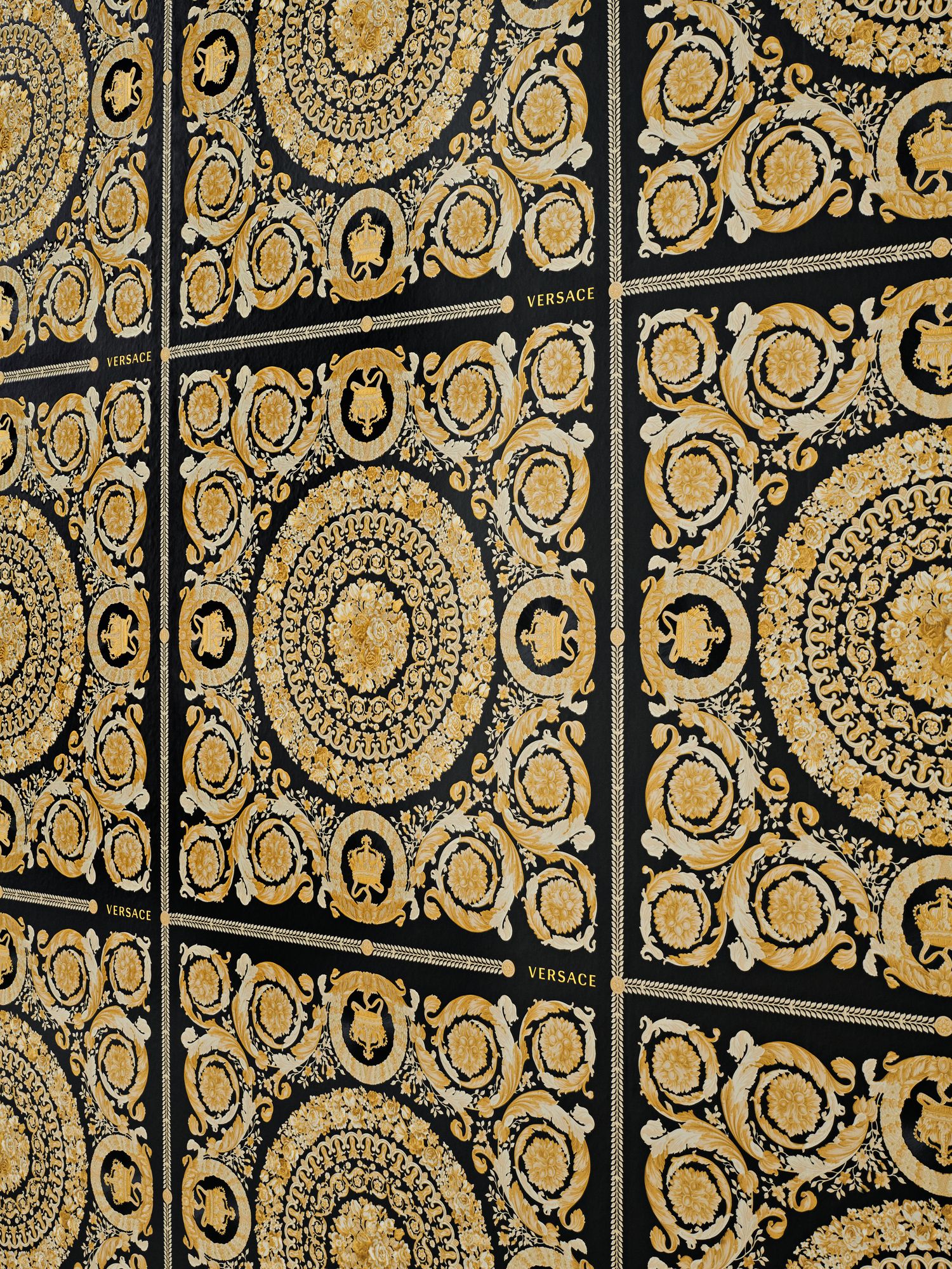 Versace wallpaper Versace 4, Barock Tapete, schwarz, gold 370553