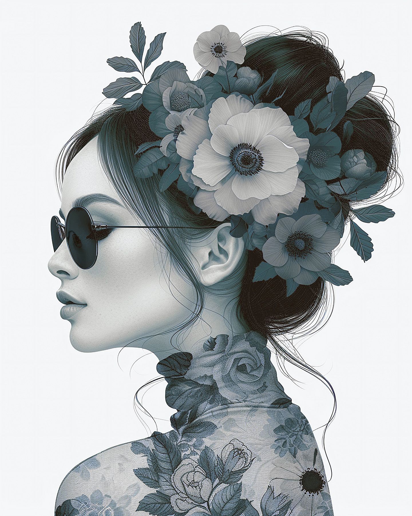 Leinwände Flowergirl Blue