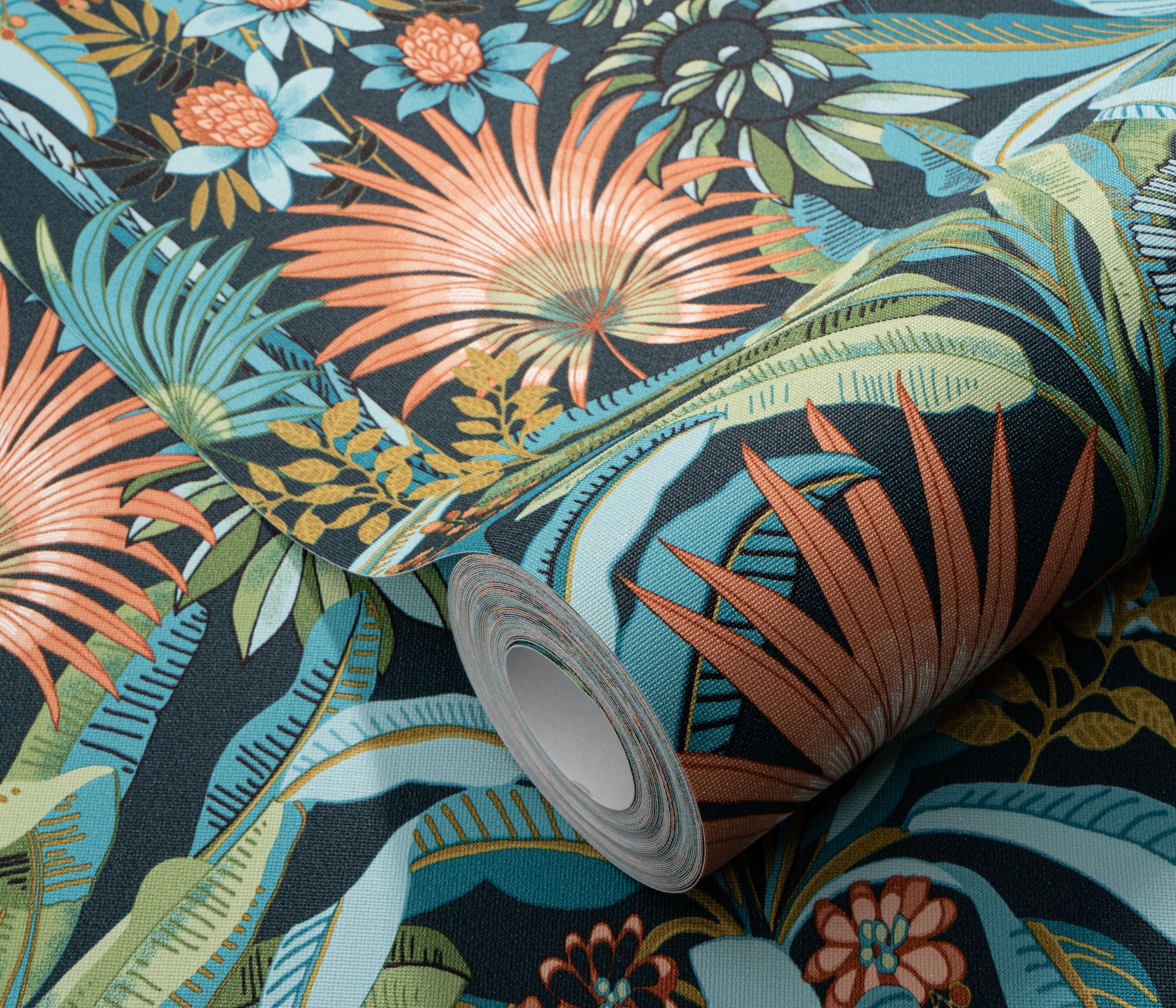 Vliestapete Dschungelmotiv petrol Erismann 1039019