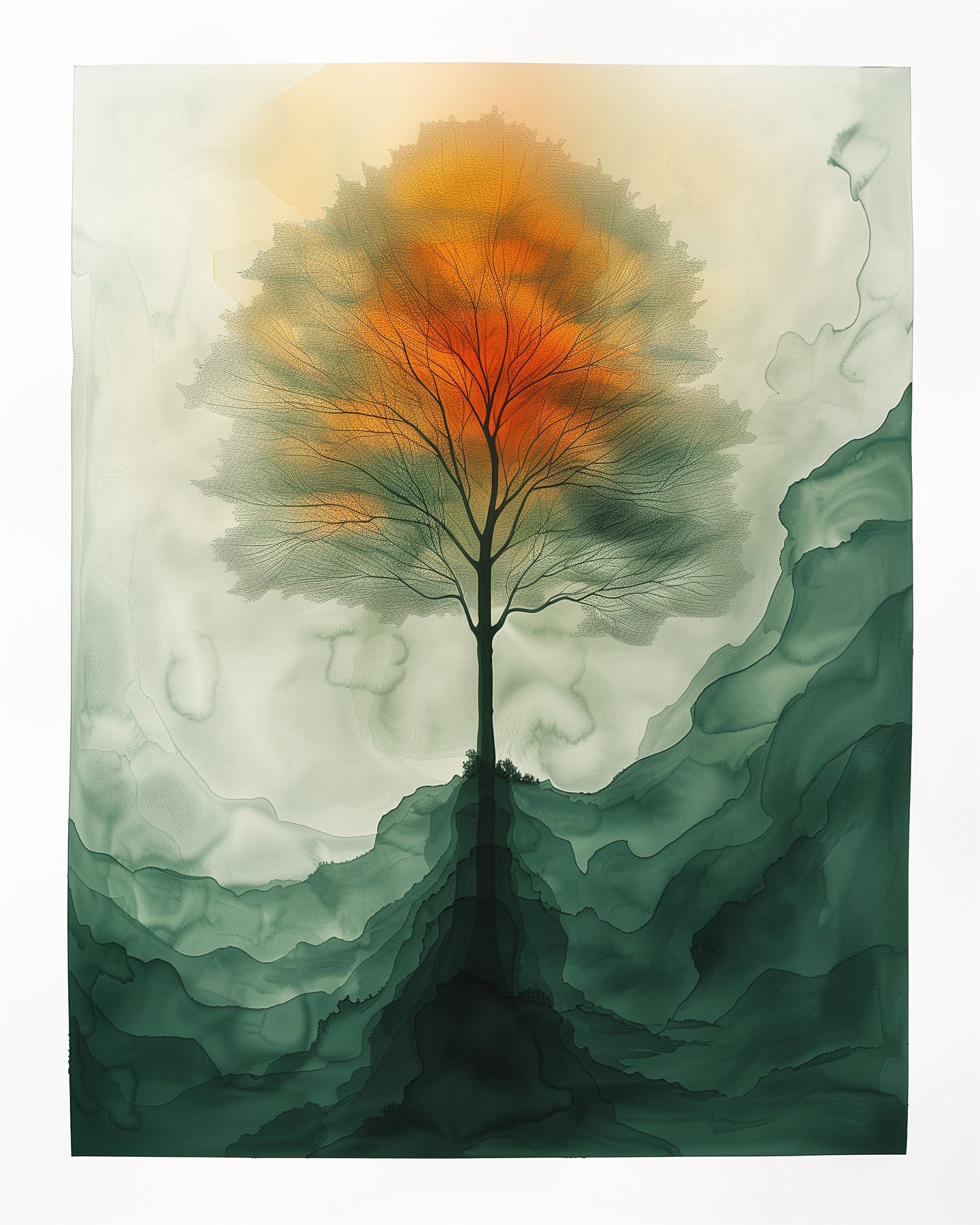 Leinwände Aquarell Tree